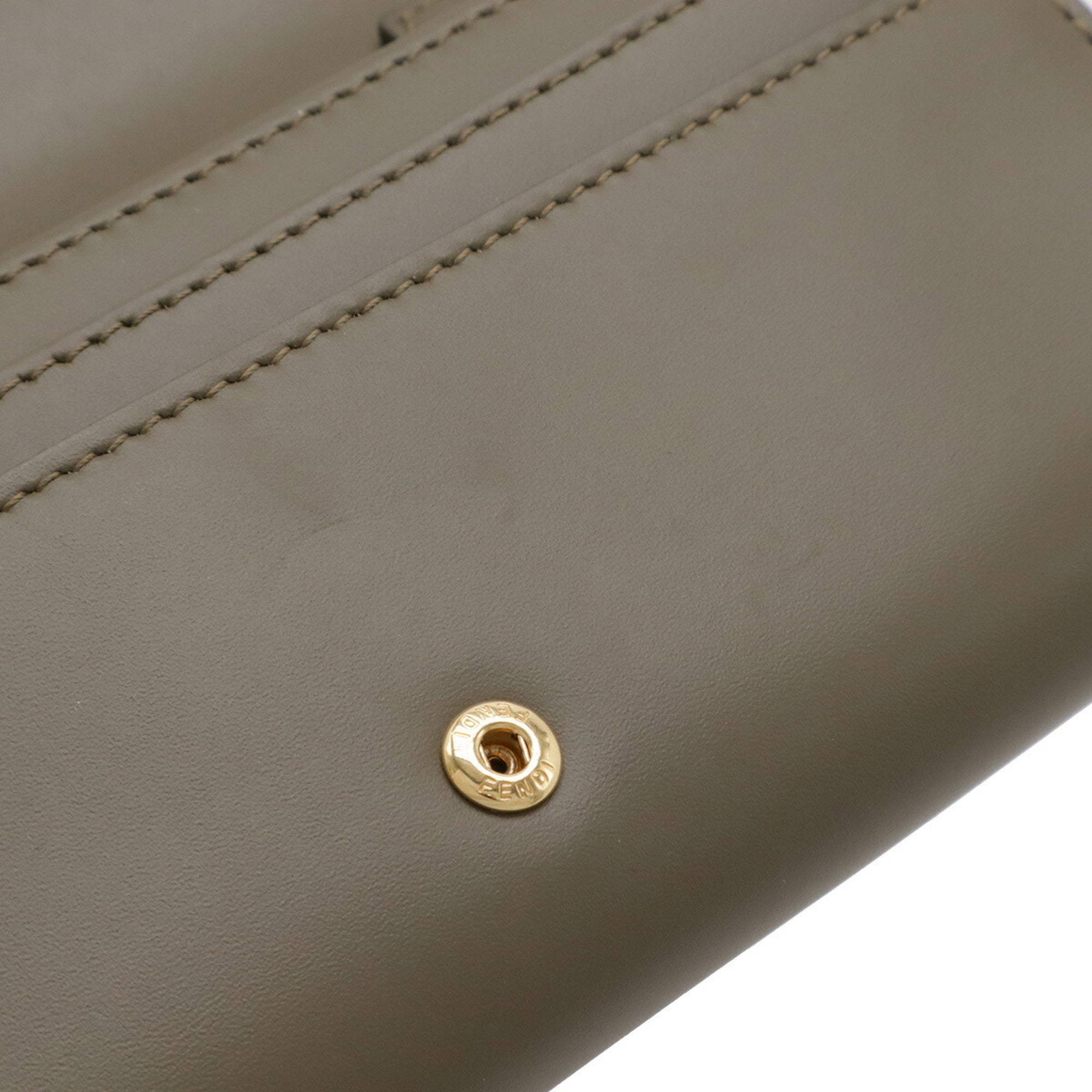 Fendi Grayish Leather Chain/Shoulder Wallet (Pre-Owned)