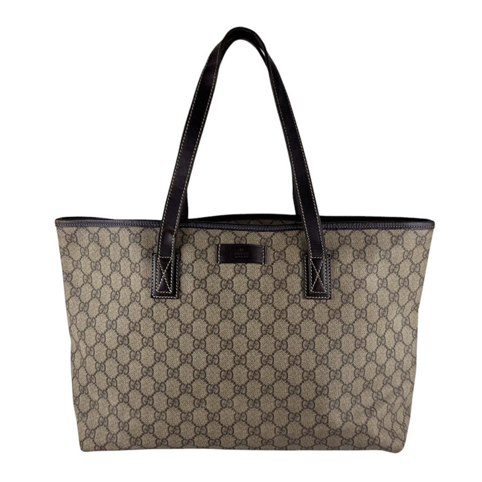 Gucci Brown Gg Supreme Canvas Tote Bag (Pre-Owned)