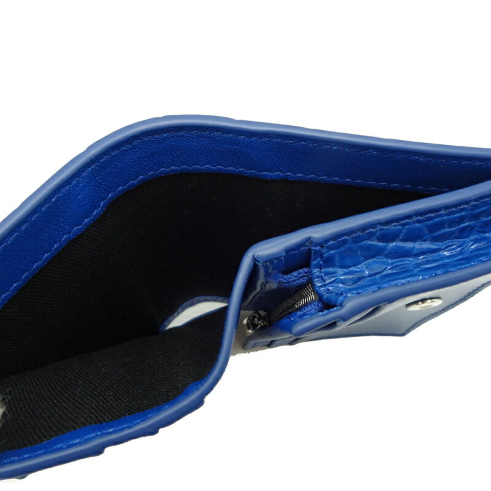 Versace Blue Leather Wallet (Bi-Fold) (Pre-Owned)