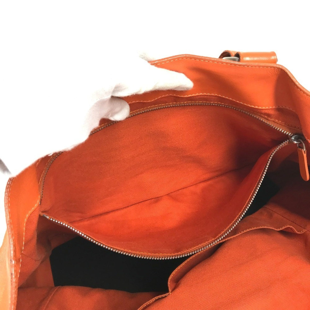 Celine Orange Leather Handbag Shoulder Bag Tote Bag (Pre-Owned)
