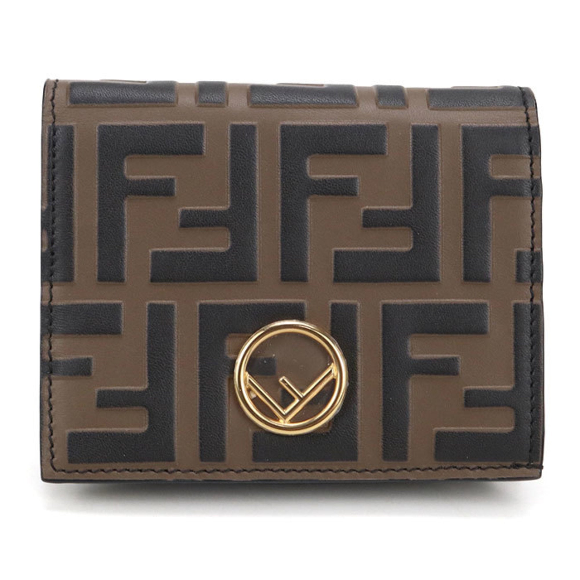 Fendi Zucca Brown Leather Wallet (Bi-Fold) (Pre-Owned)