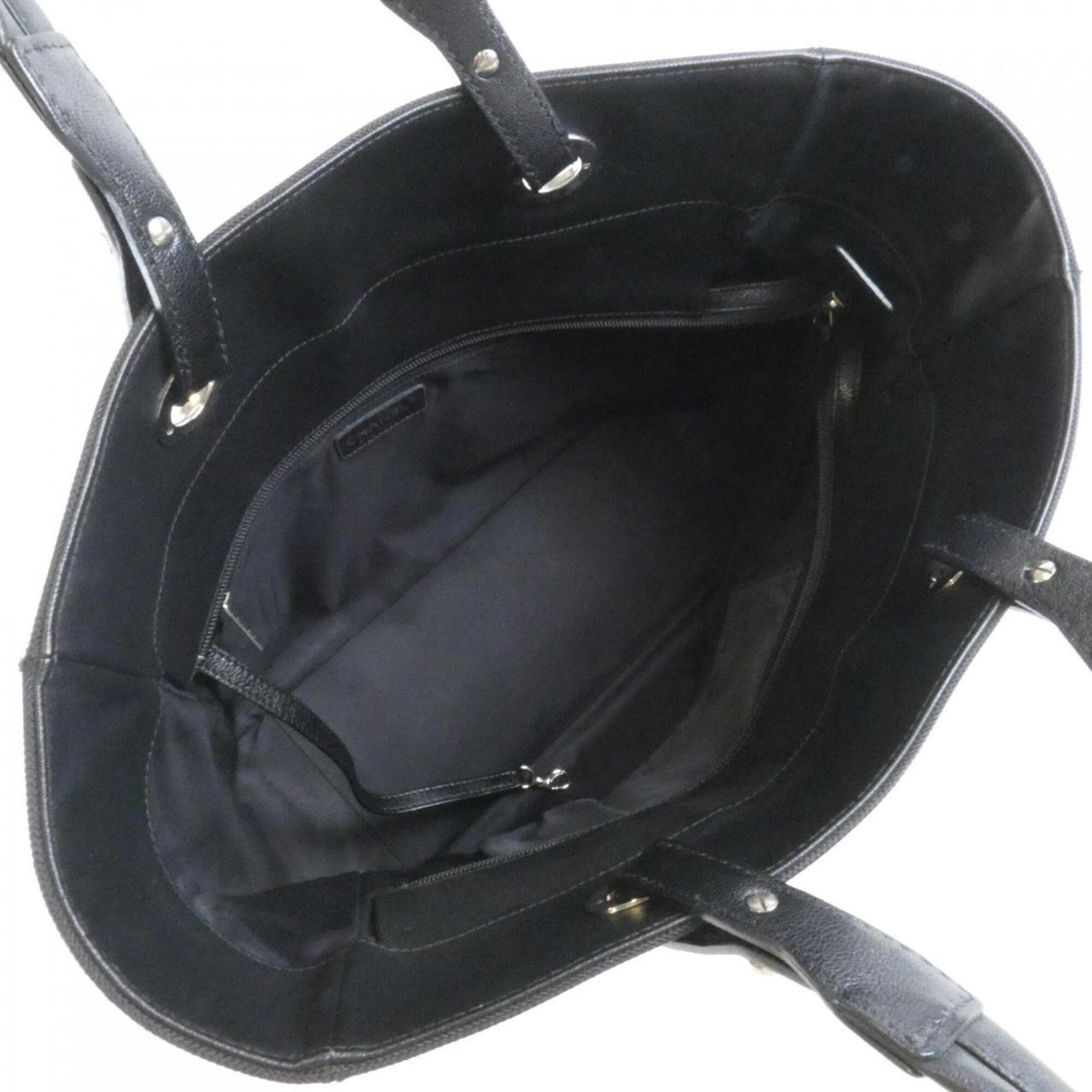 Chanel Black Canvas Handbag (Pre-Owned)