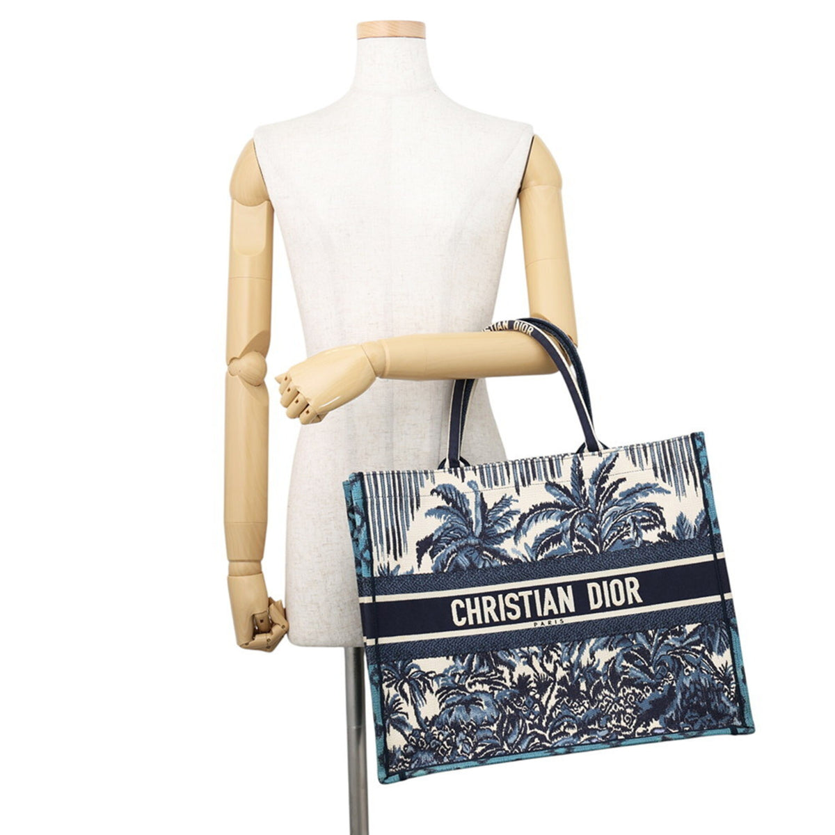 Christian Dior Blue White Canvas Tote Bag (Pre-Owned)