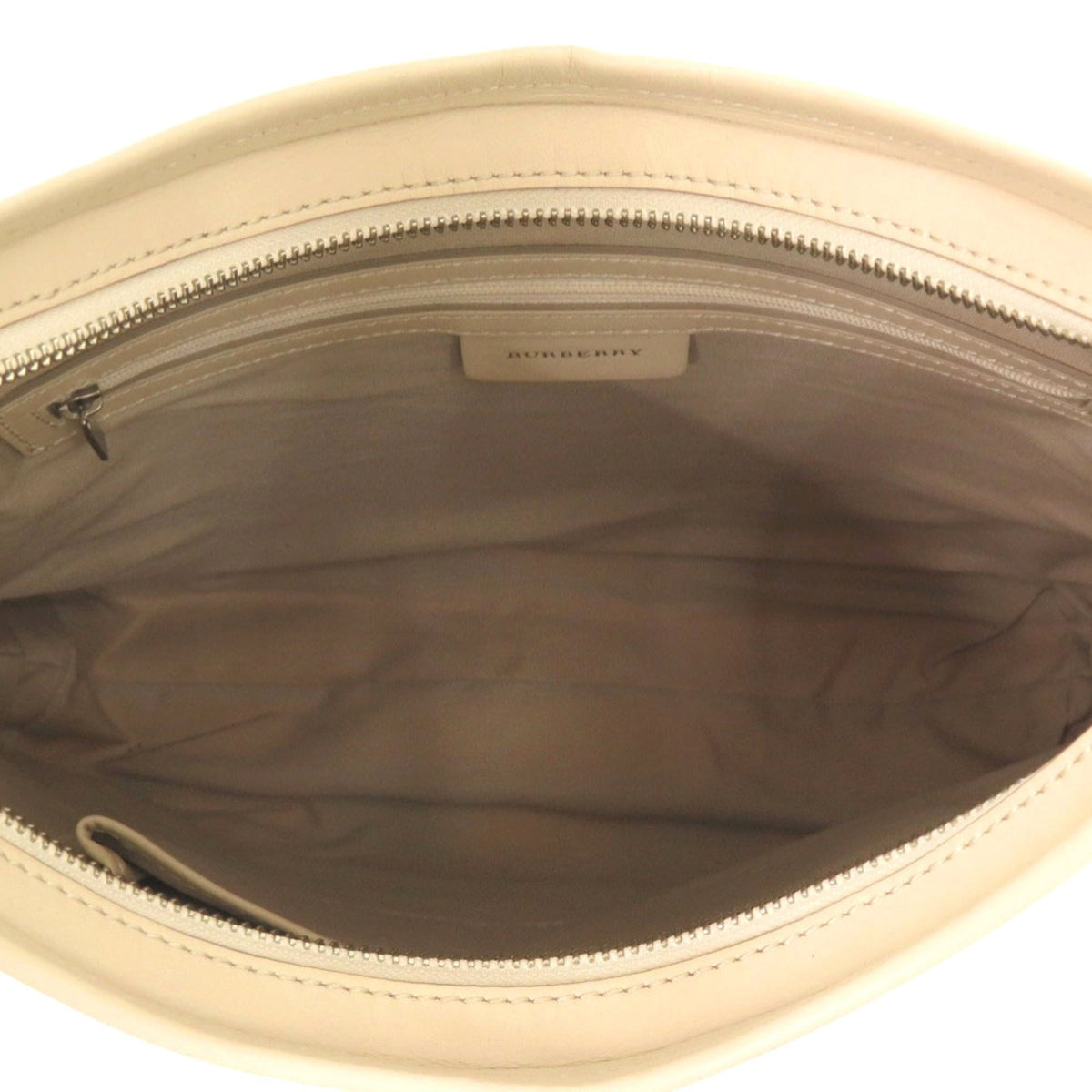 Burberry Ivory Navy Canvas Leather Shoulder Bag (Pre-Owned)
