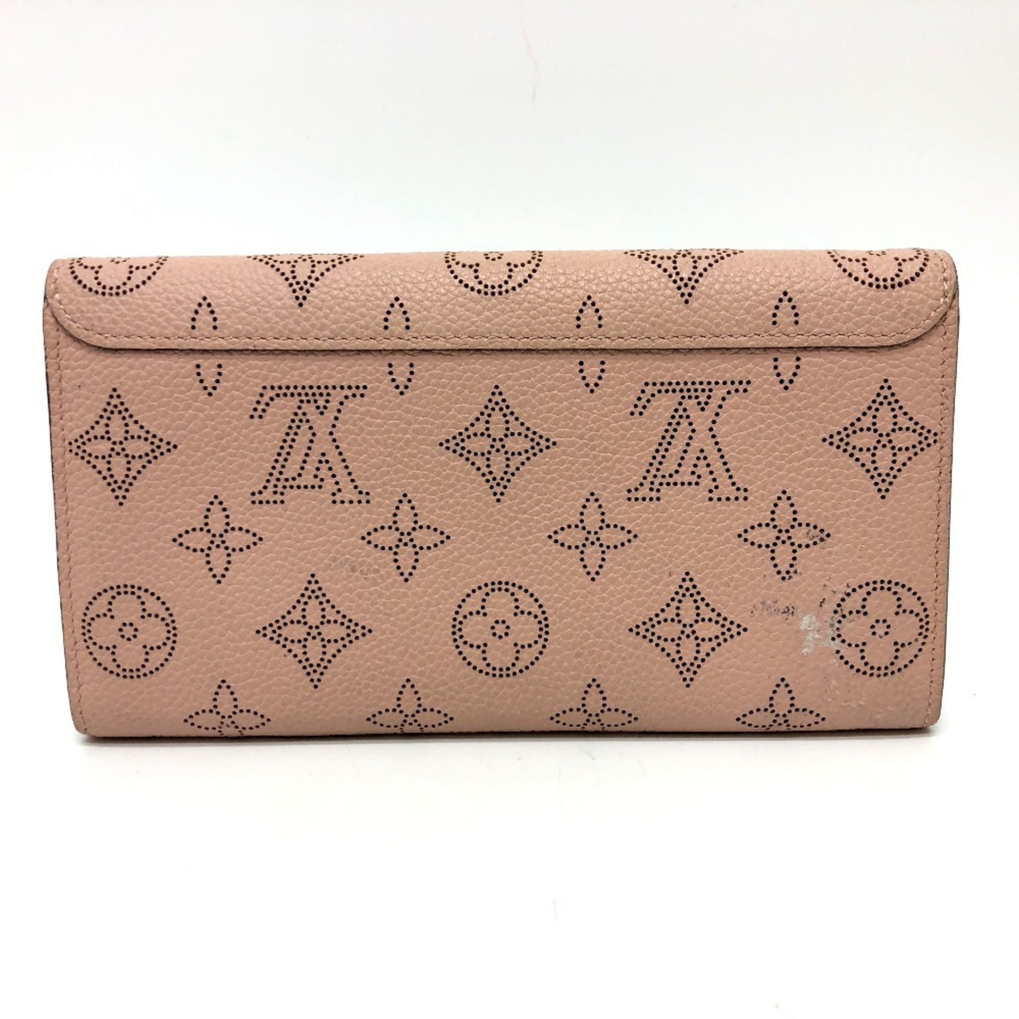 Louis Vuitton Magnolia Pink Monogram Mahina Leather Long Wallet (Tri-Fold) (Pre-Owned)