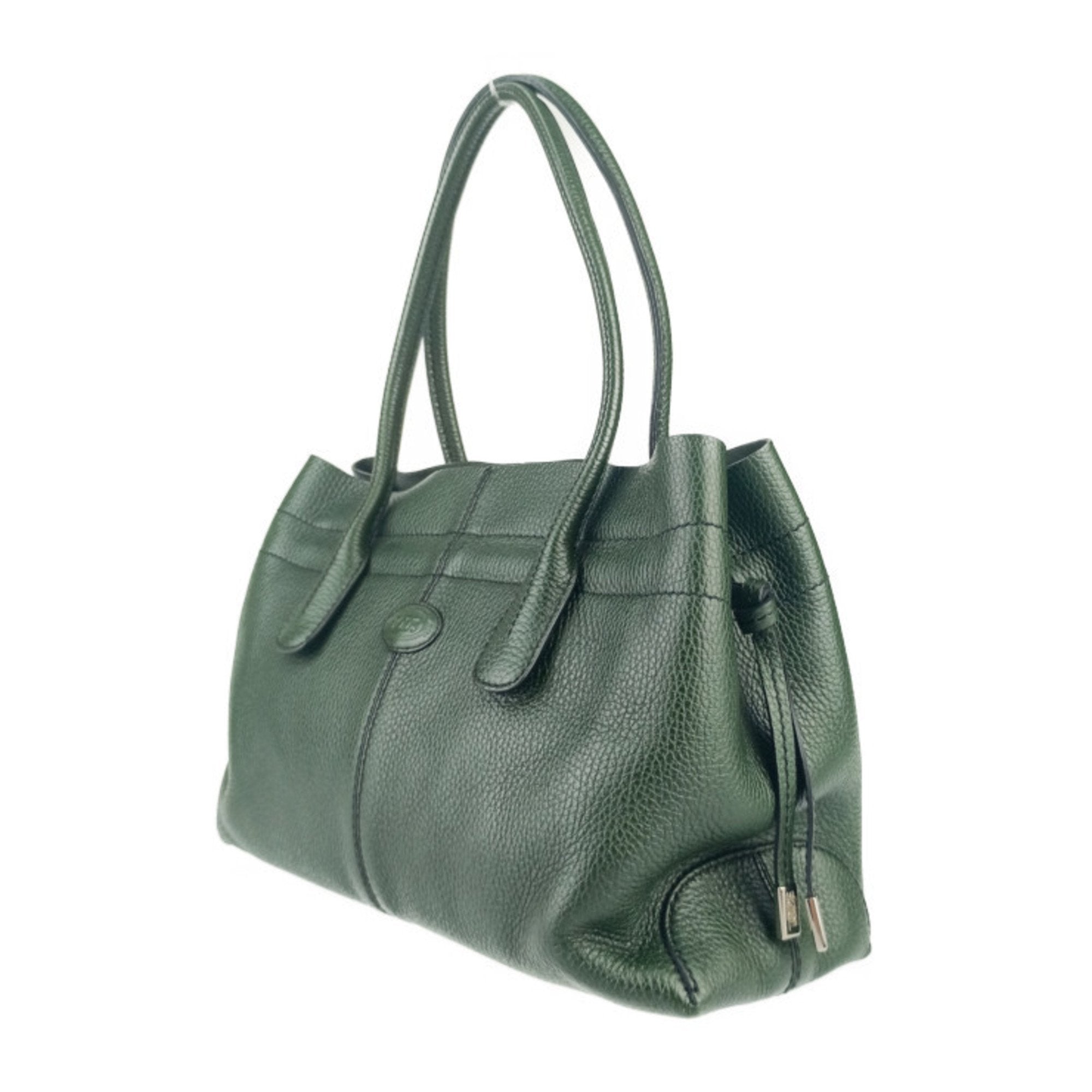 Tod's Green Leather Shoulder Bag Tote Bag (Pre-Owned)