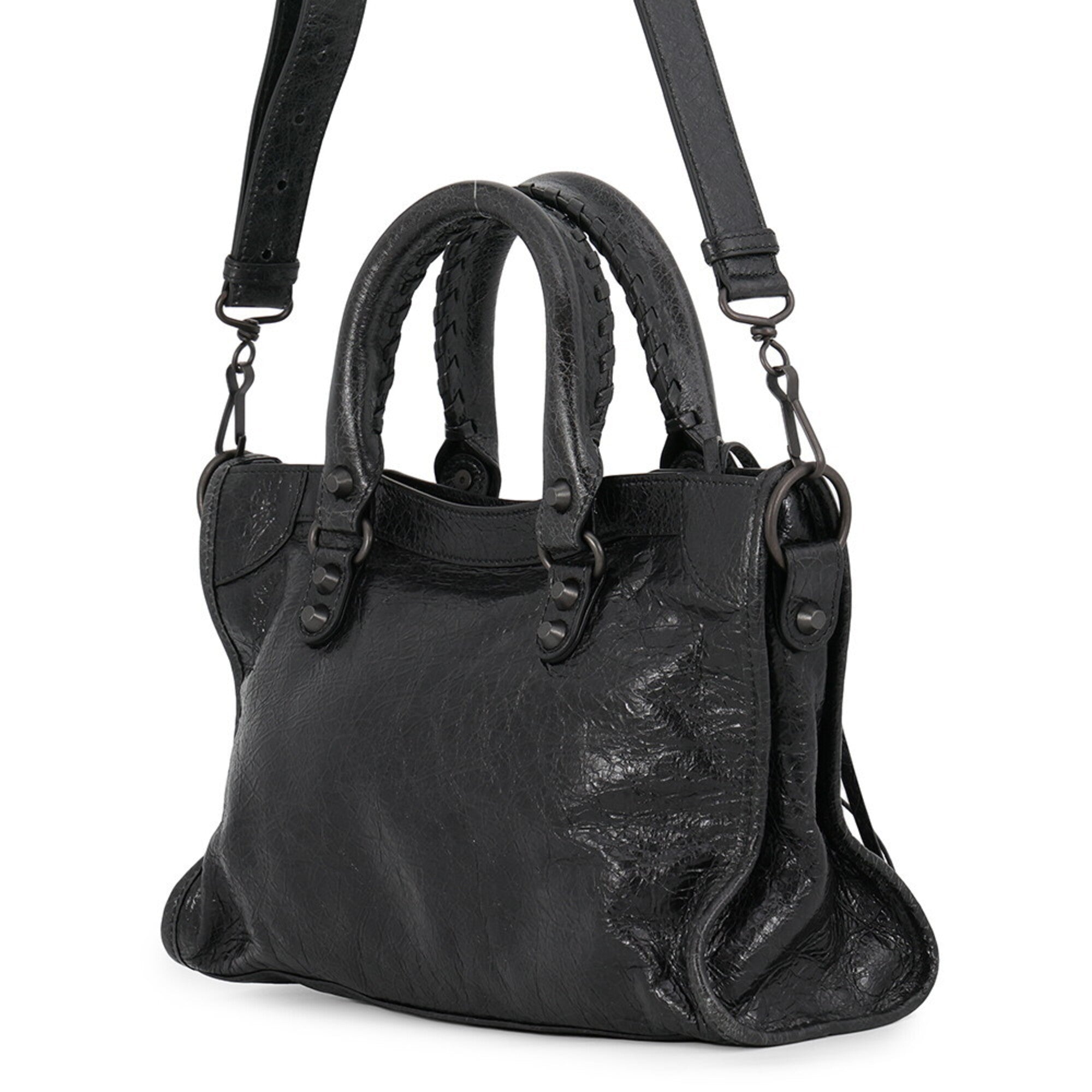Balenciaga Black Leather Handbag Shoulder Bag (Pre-Owned)