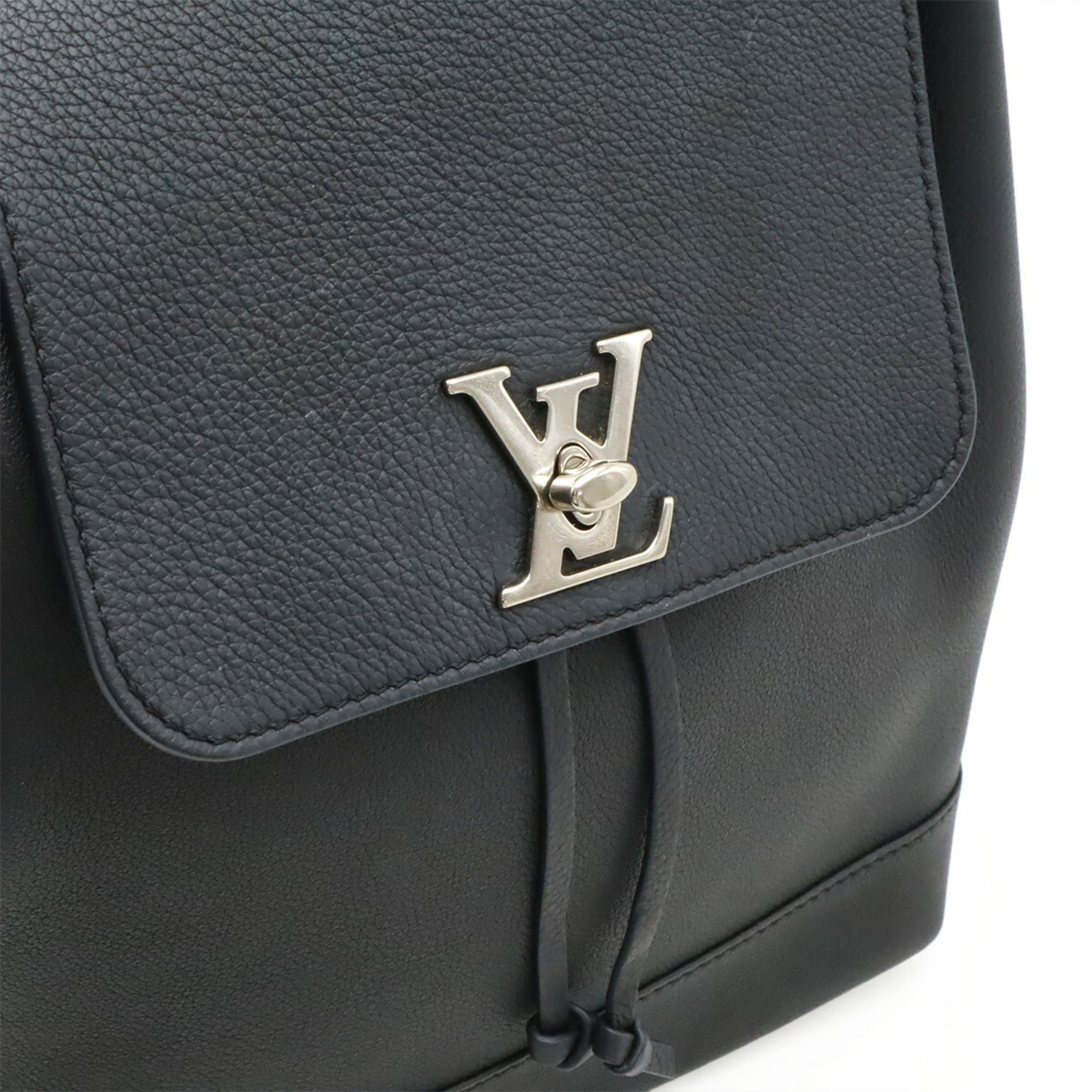 Louis Vuitton Noir Leather Backpack (Pre-Owned)