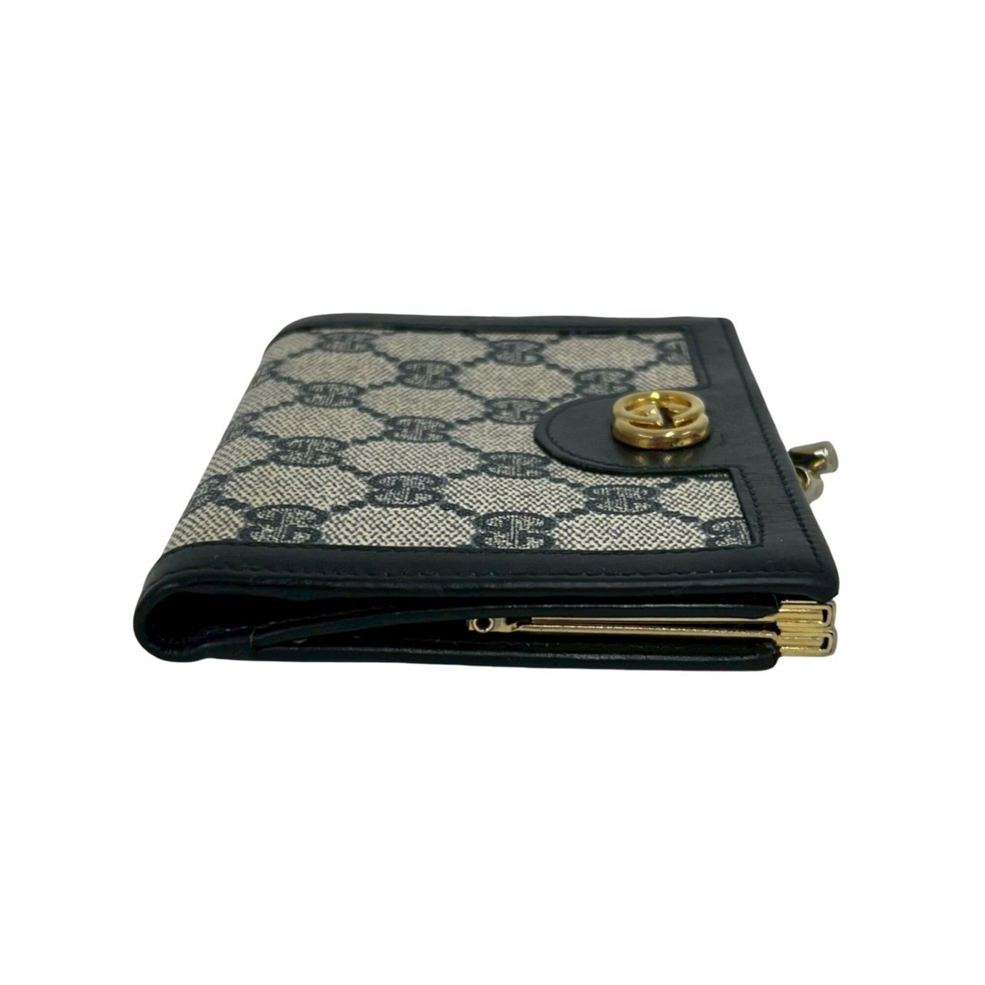 Gucci Navy Leather Pvc Wallet (Bi-Fold) (Pre-Owned)