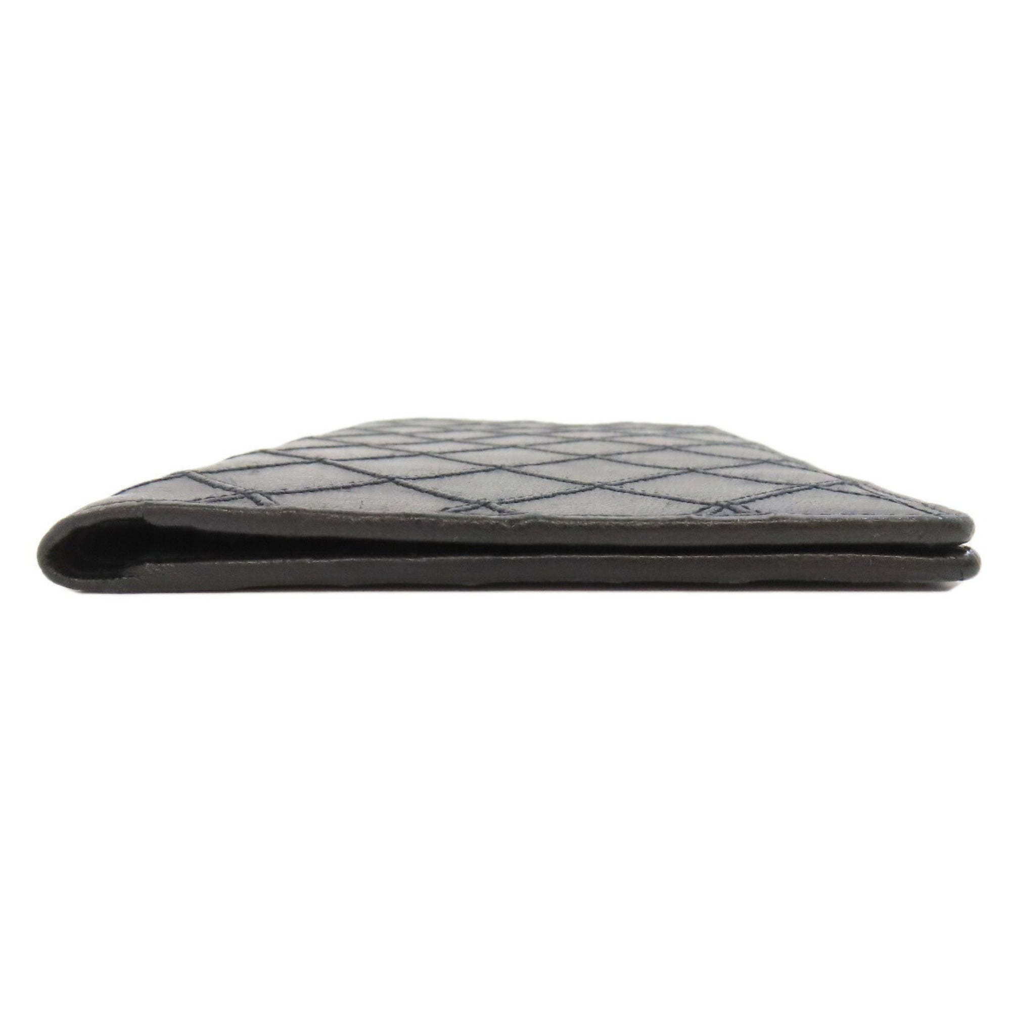 Chanel Black Leather Long Wallet (Bi-Fold) (Pre-Owned)