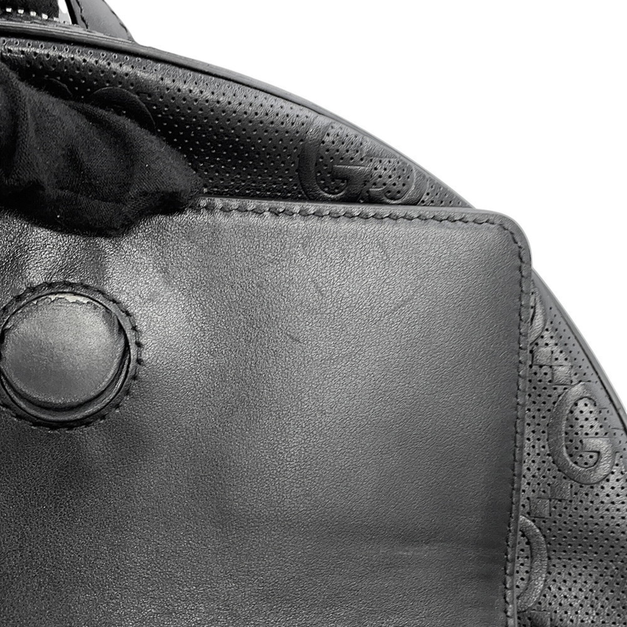 Gucci Black Embossed Leather Backpack (Pre-Owned)