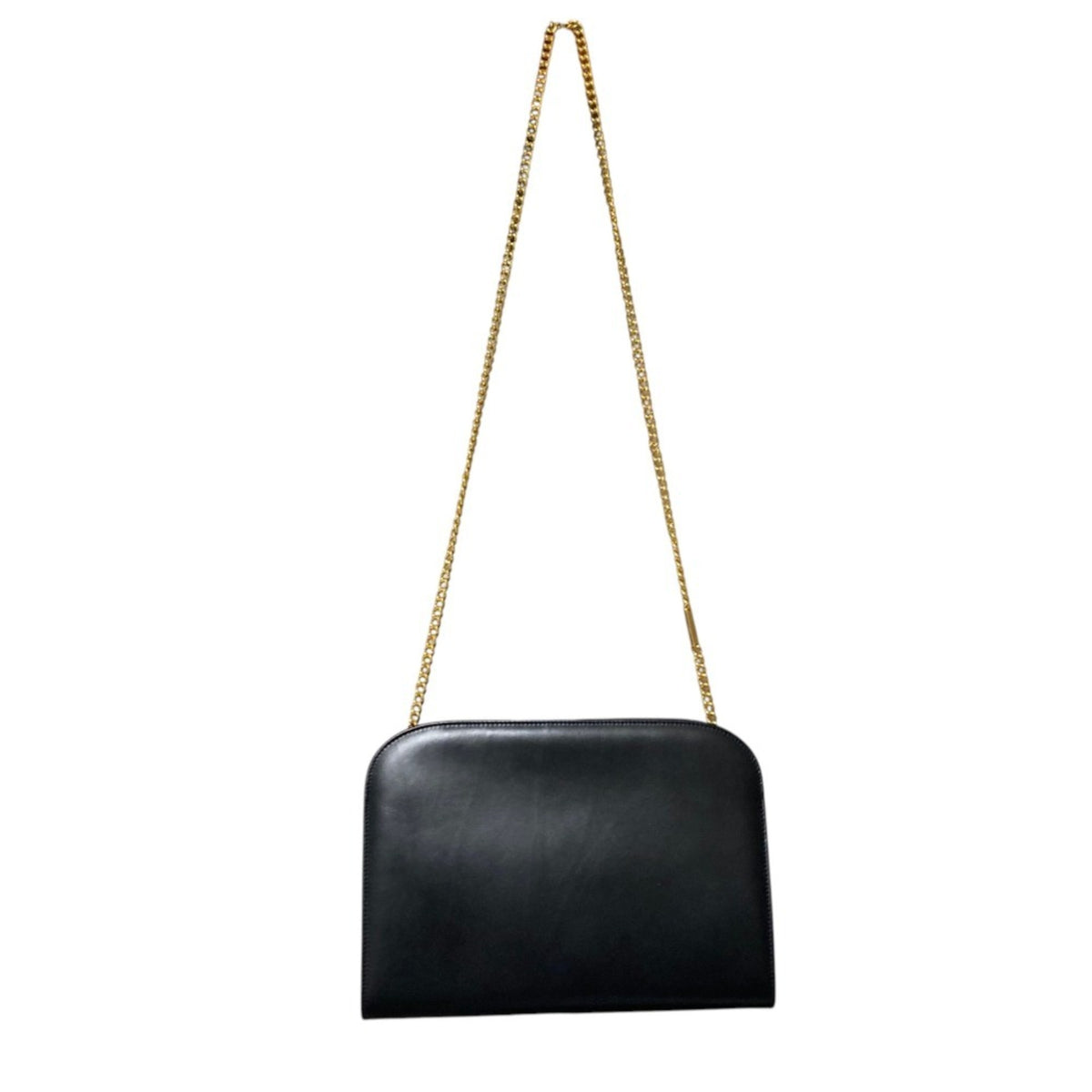 Salvatore Ferragamo Black Leather Clutch Bag Shoulder Bag (Pre-Owned)