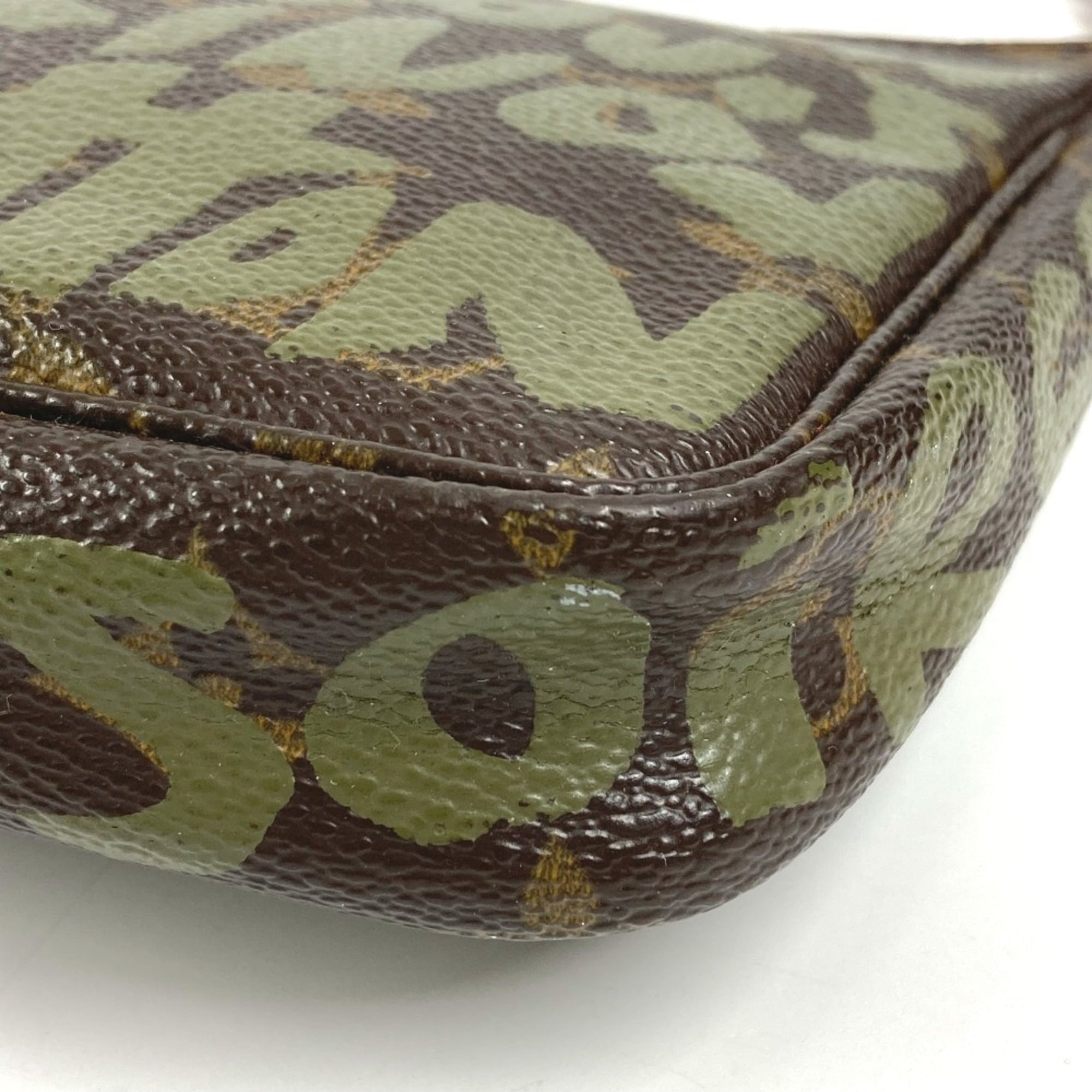 Louis Vuitton Brown Khaki Monogram Graffiti Canvas Handbag Pochette Pouch Shoulder Bag (Pre-Owned)