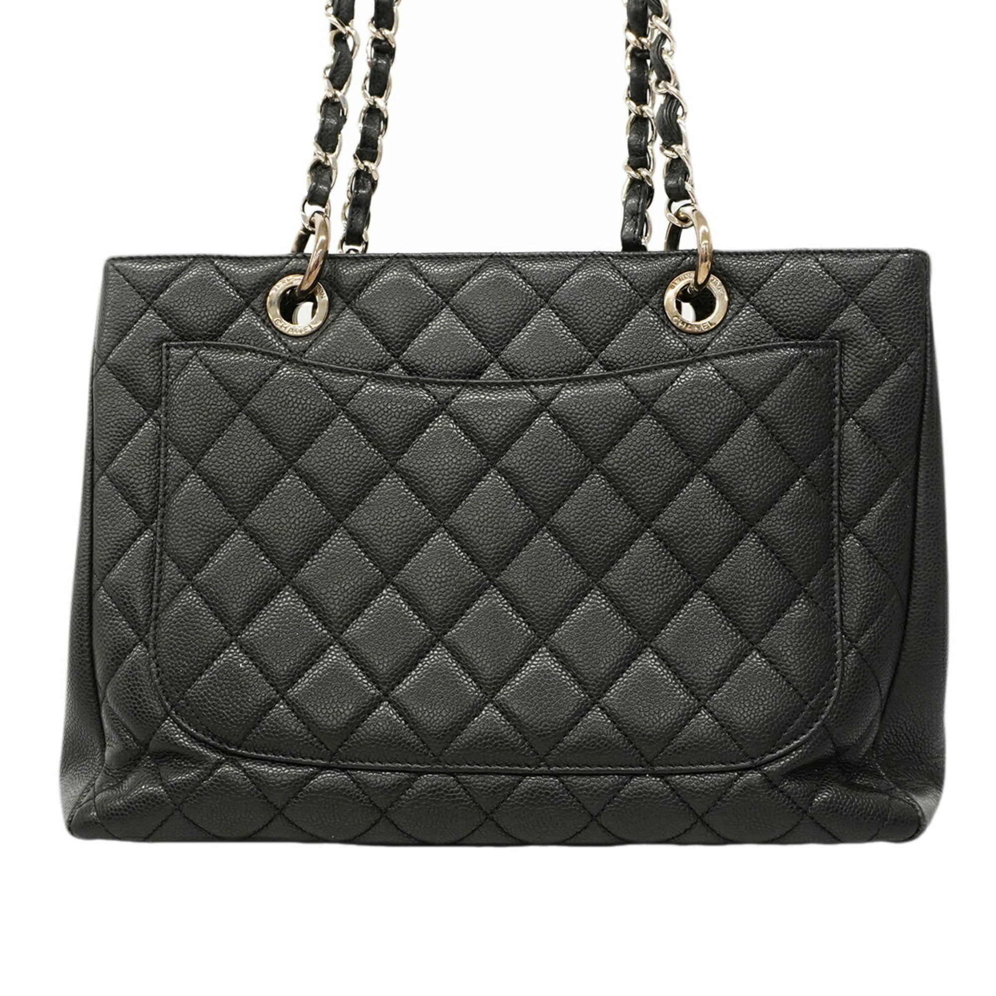 Chanel Black Grained Calfskin Tote Bag (Pre-Owned)