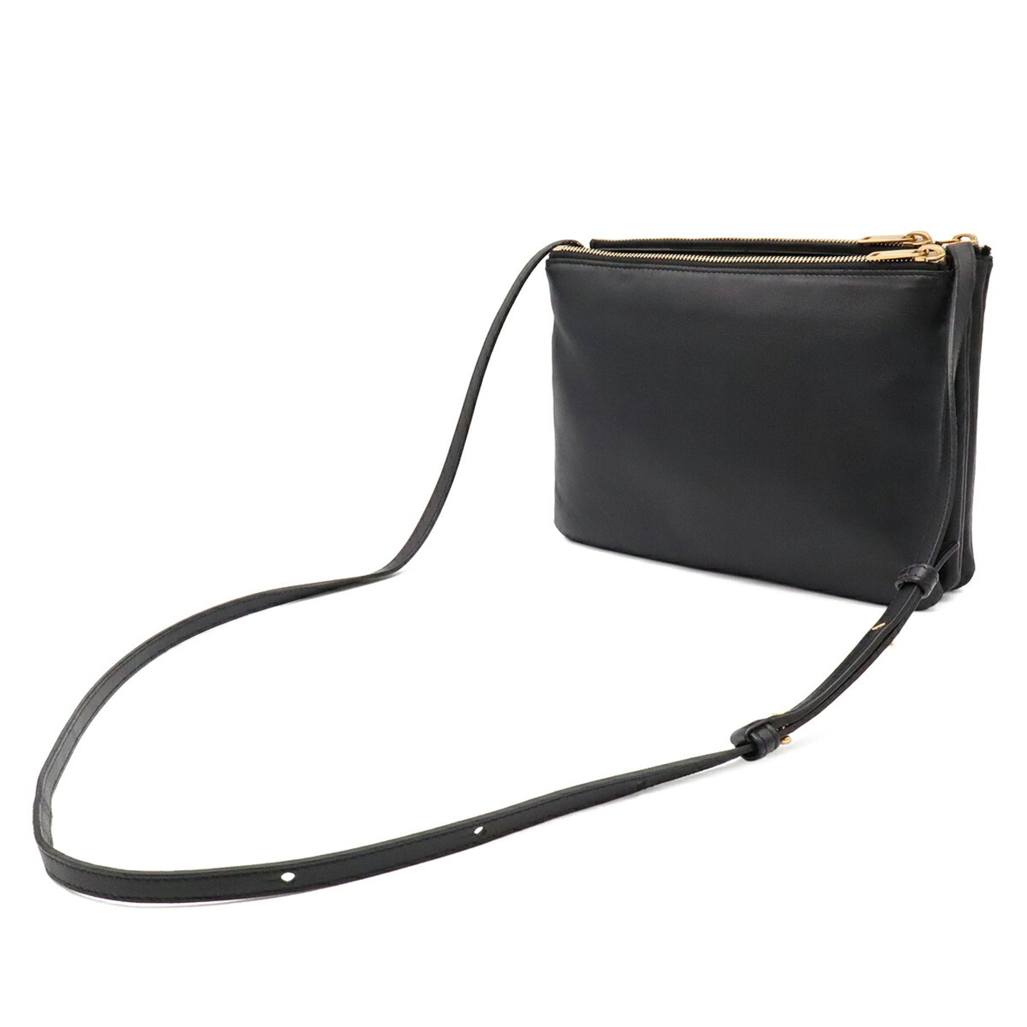 Celine Black Leather Pochette Shoulder Bag (Pre-Owned)