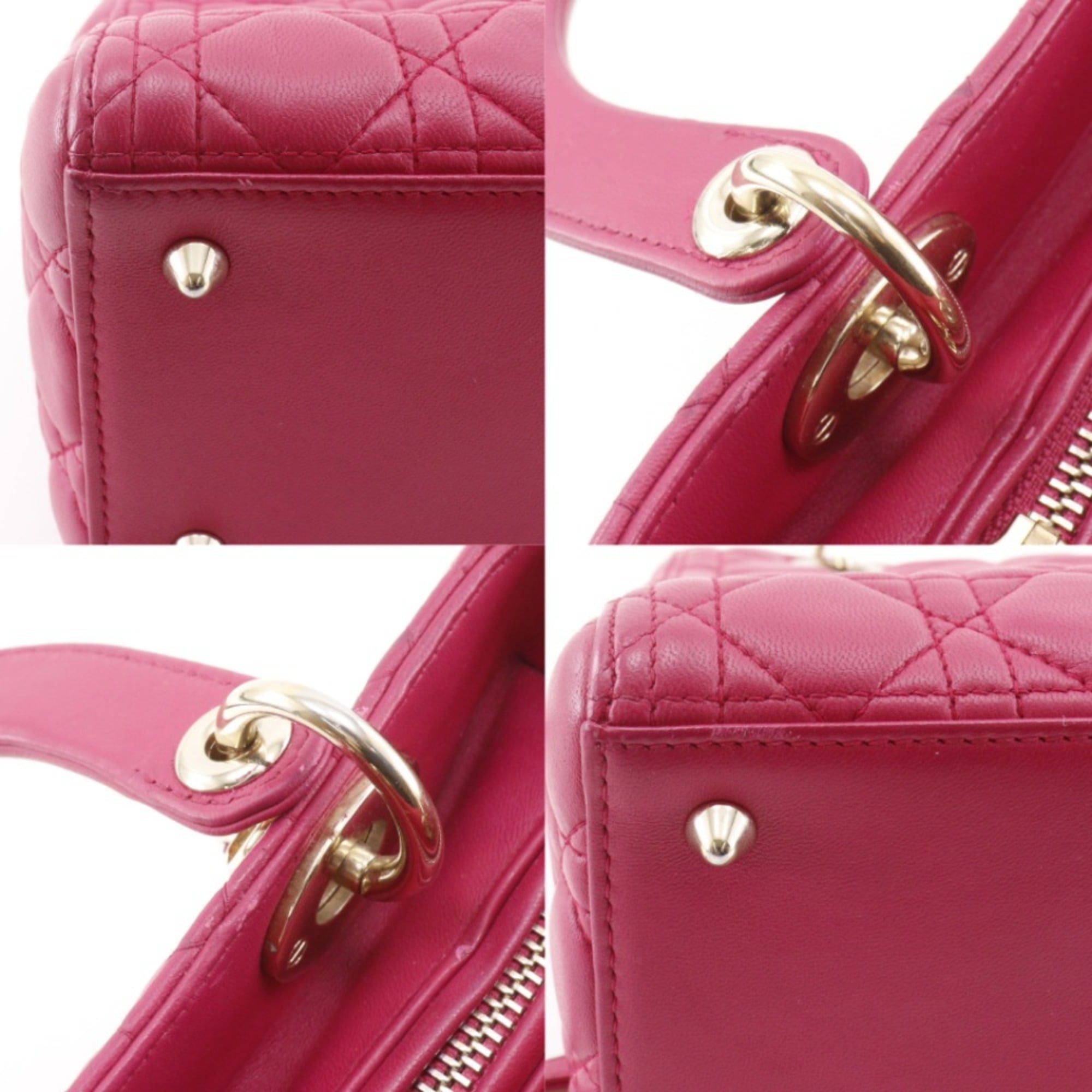 Christian Dior Lady Dior Pink Leather Handbag (Pre-Owned)