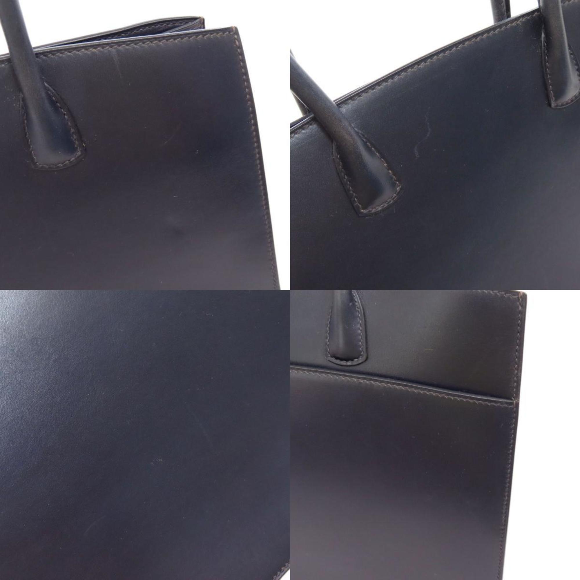 Hermes Black Box Calf Leather Handbag (Pre-Owned)