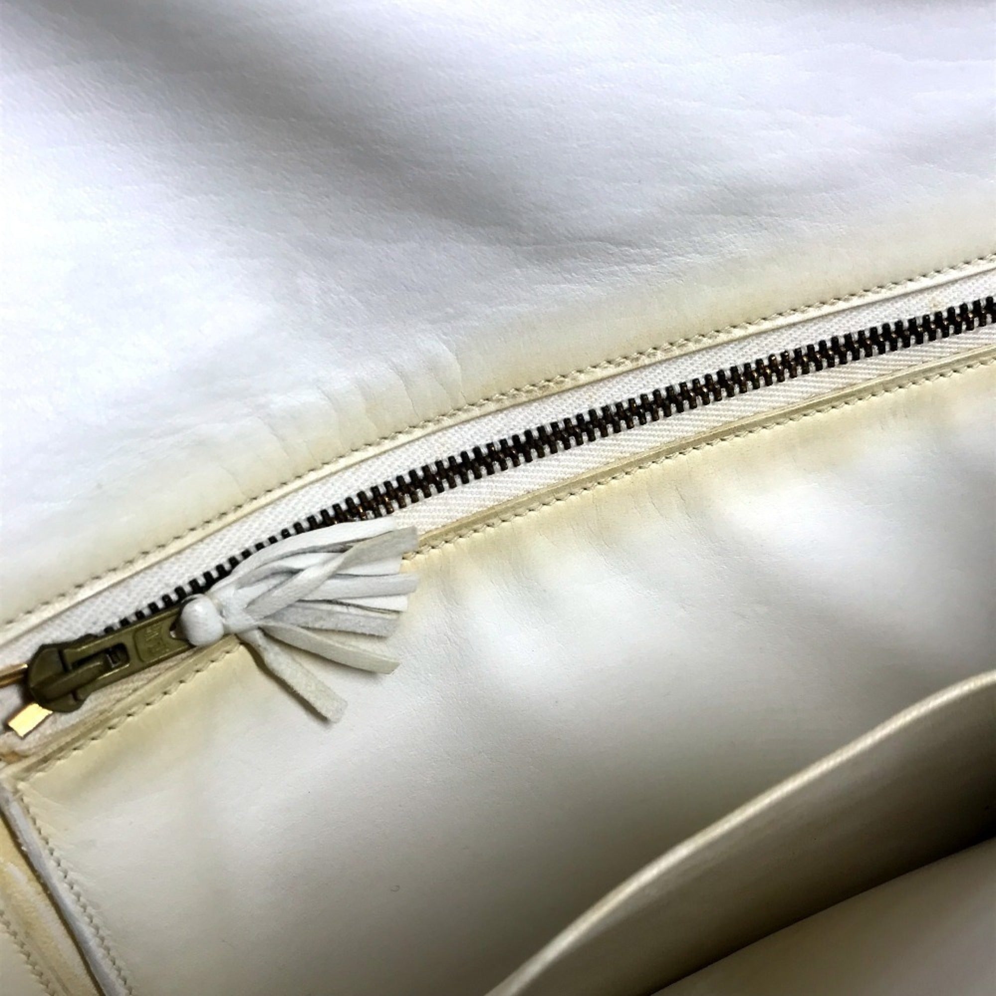 Hermes Navy White Leather Clutch Bag Pouch (Pre-Owned)