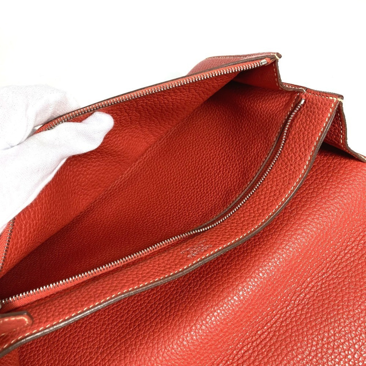 Hermes Brown Leather Clutch Bag Handbag Pochette Pouch (Pre-Owned)