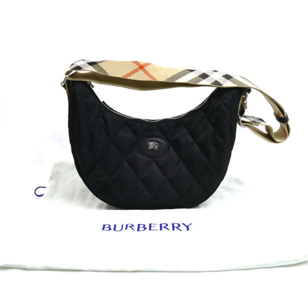 Burberry Black Nylon Leather Crossbody Bag Shoulder Bag (Pre-Owned)