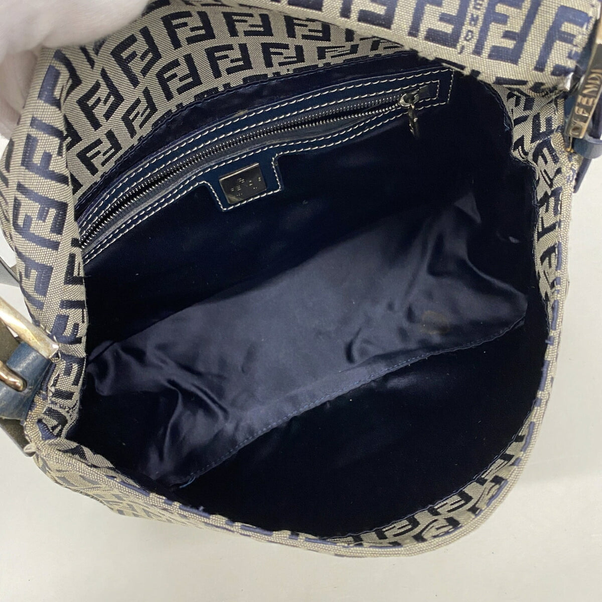 Fendi Navy Nylon Canvas Handbag (Pre-Owned)
