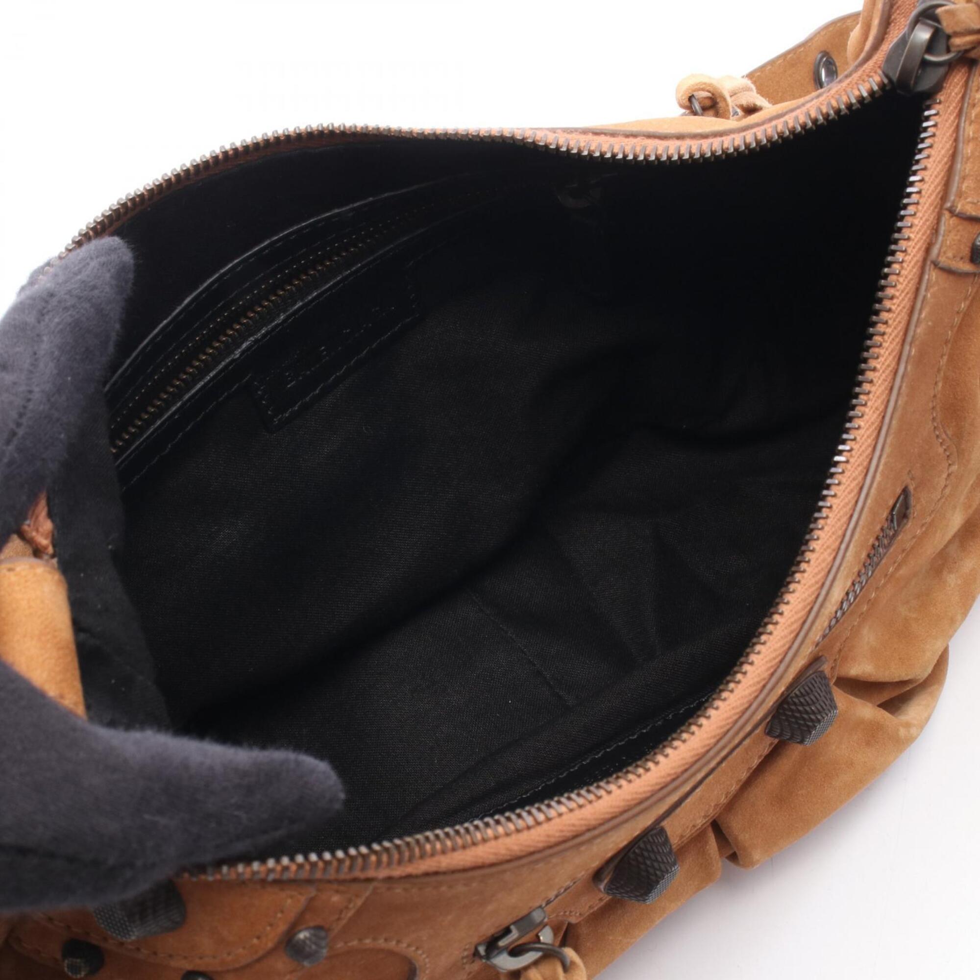 Balenciaga Brown Suede Handbag Shoulder Bag (Pre-Owned)