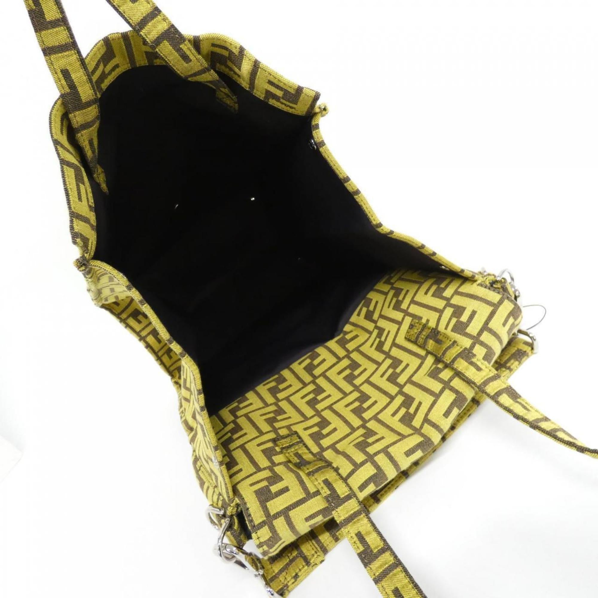 Fendi Yellow Canvas Handbag (Pre-Owned)
