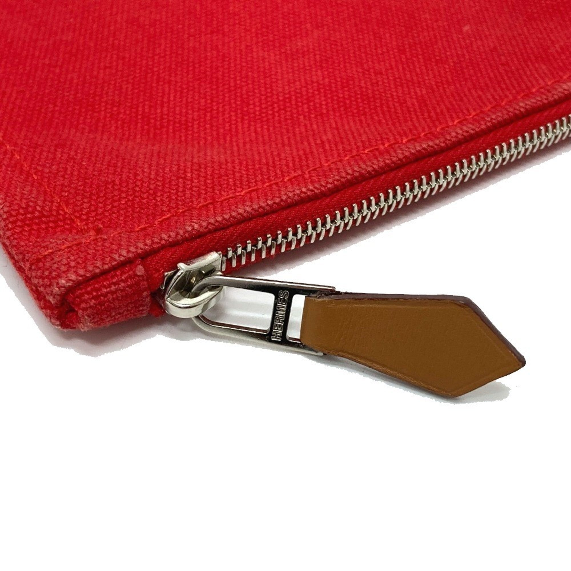 Hermes Red Color Cotton Pouch (Pre-Owned)