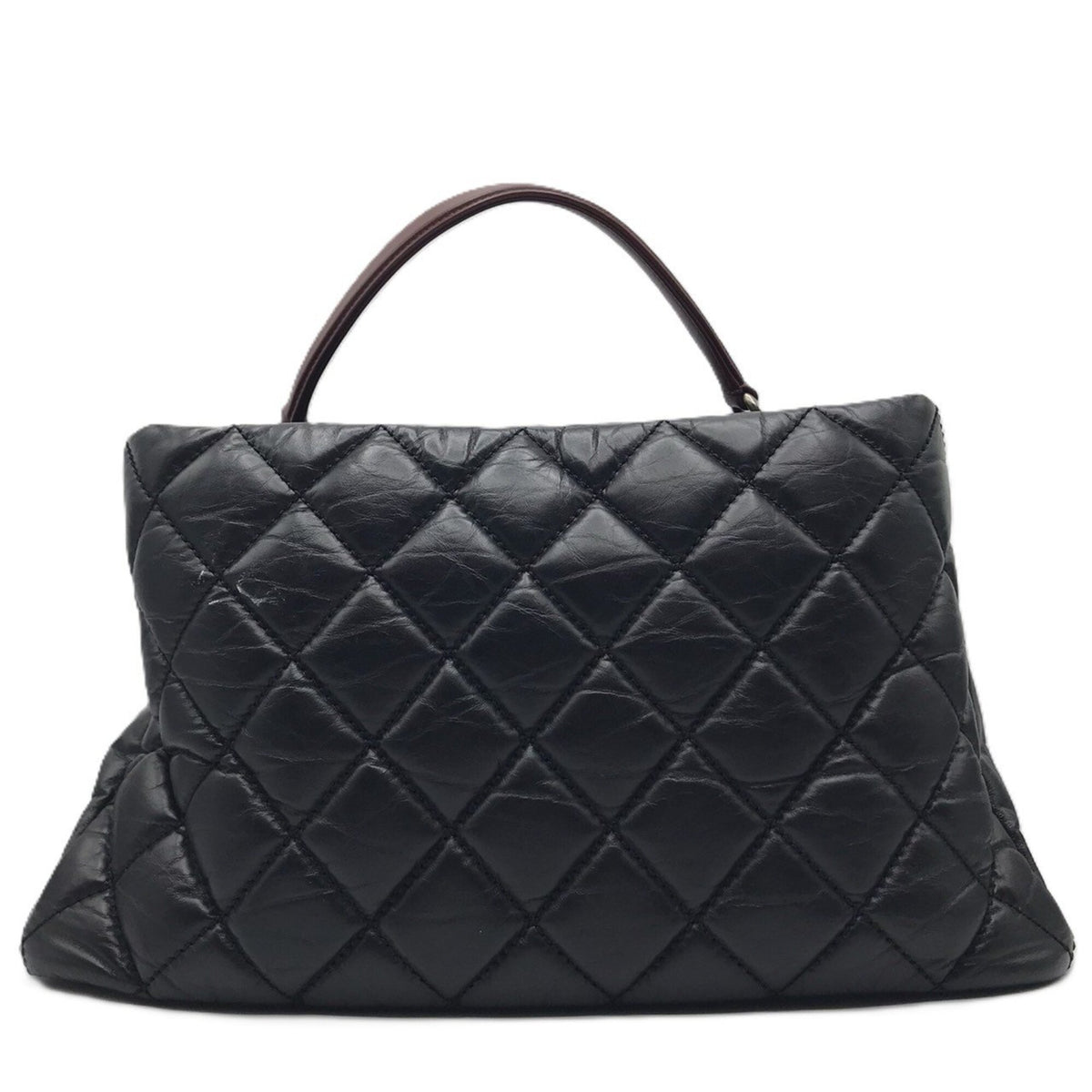 Chanel Black Leather Tweed Shoulder Bag (Pre-Owned)