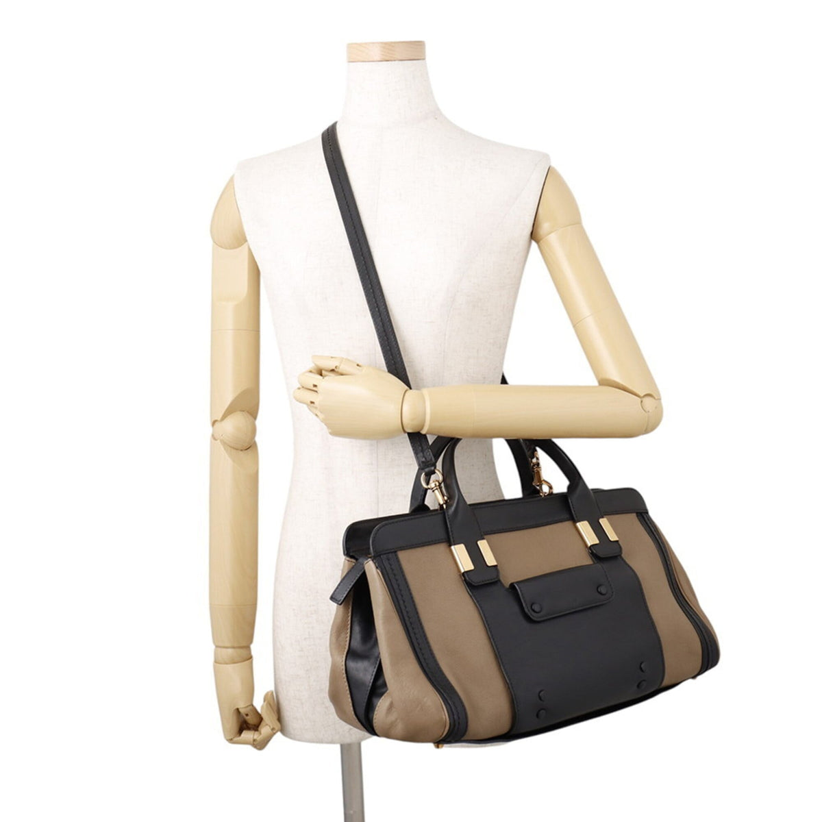 Chloé Black Brown Leather Handbag (Pre-Owned)