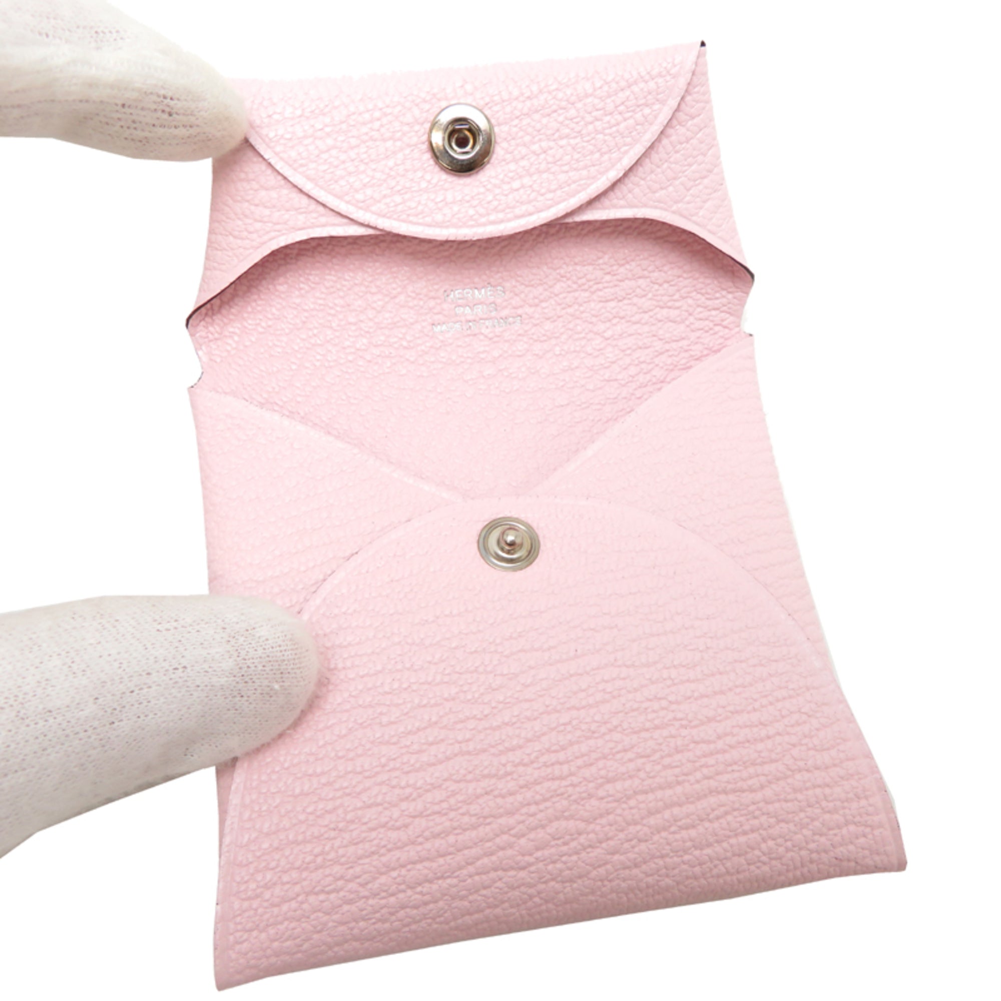 Hermes Light Pink Leather Coin Purse/Coin Case (Pre-Owned)