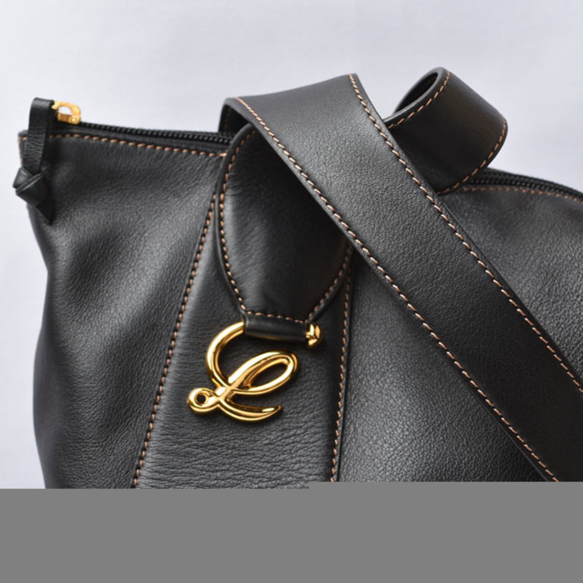 Loewe Dark Brown Leather Pouch Tote Bag (Pre-Owned)