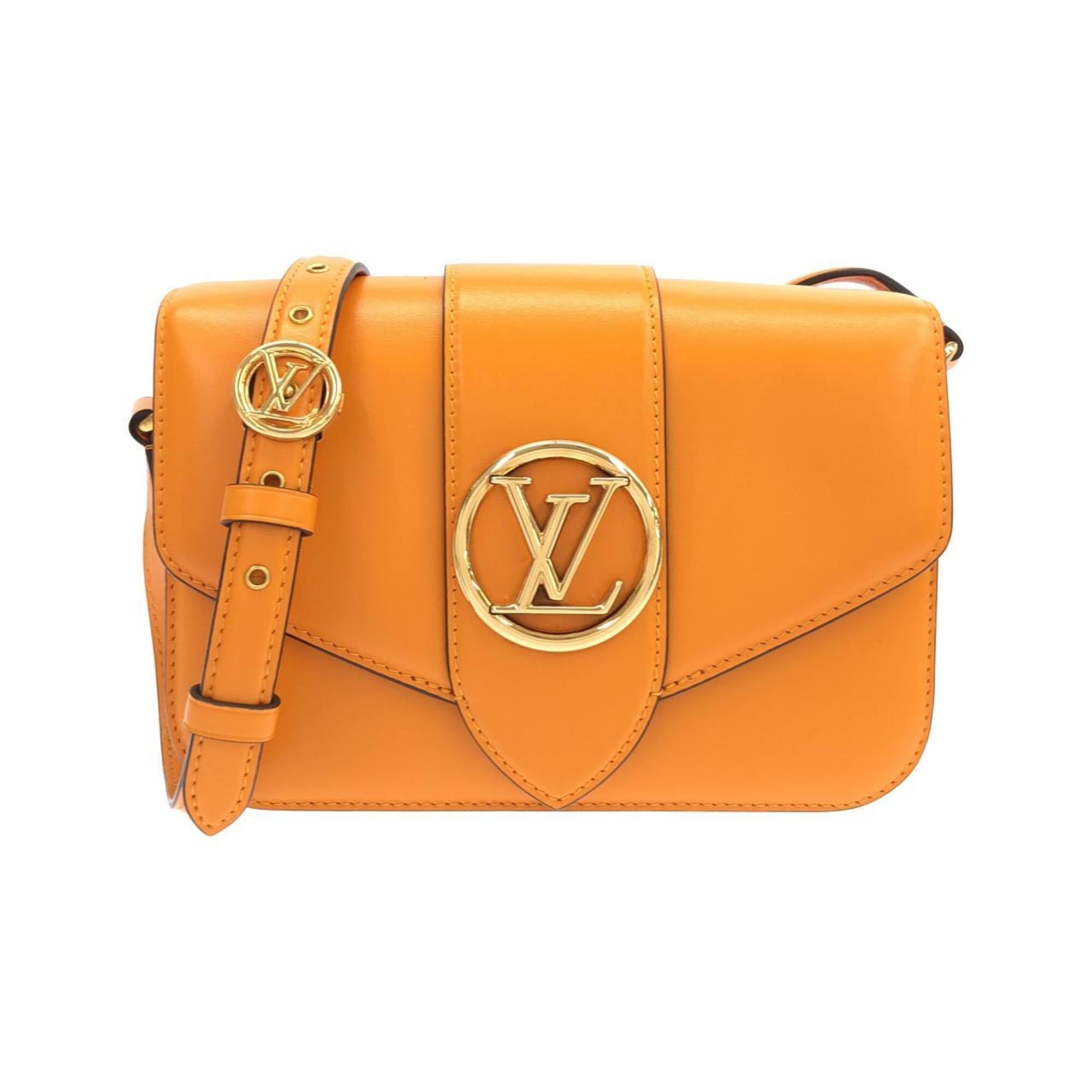 Louis Vuitton Orange Leather Shoulder Bag (Pre-Owned)