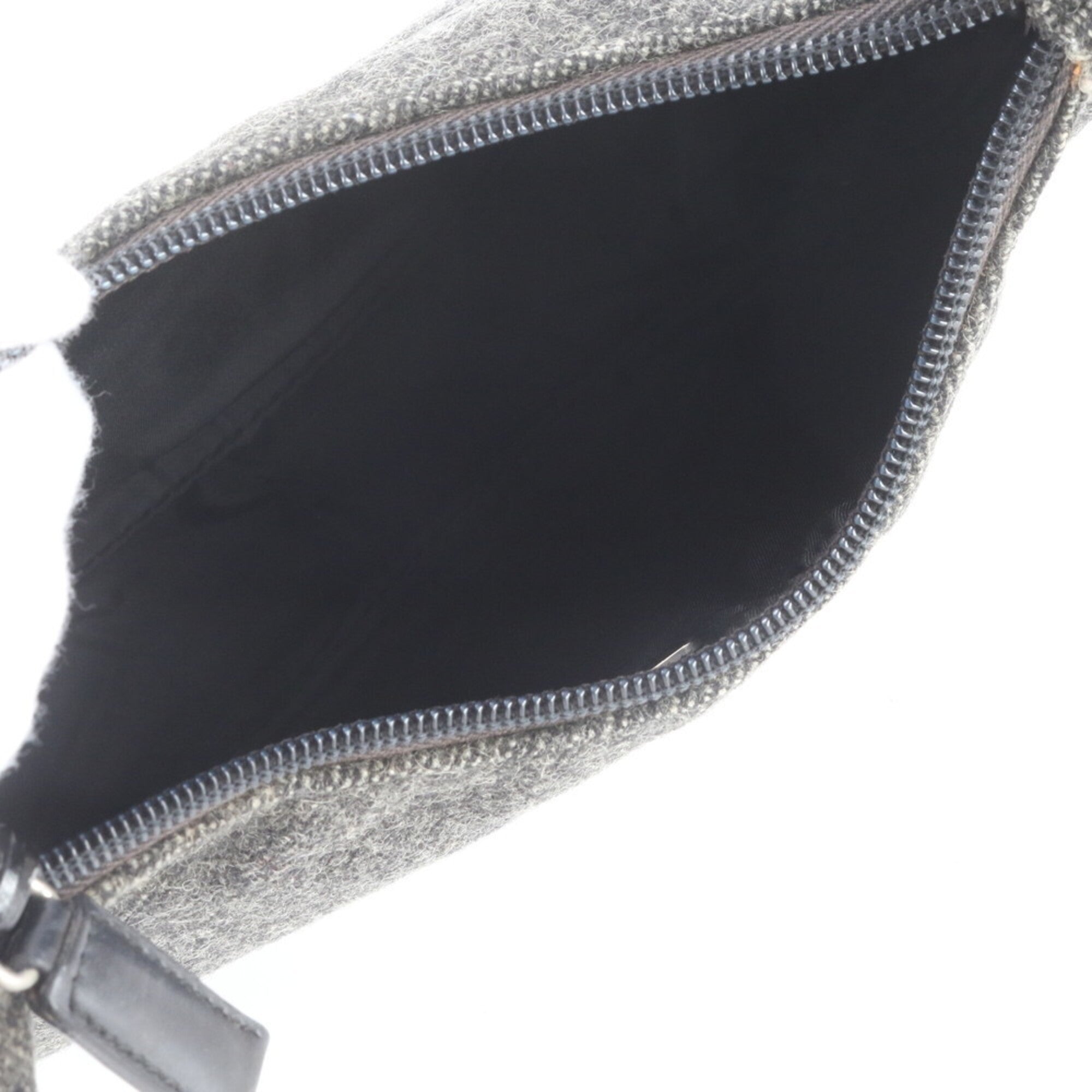 Prada Black Leather Canvas Handbag (Pre-Owned)