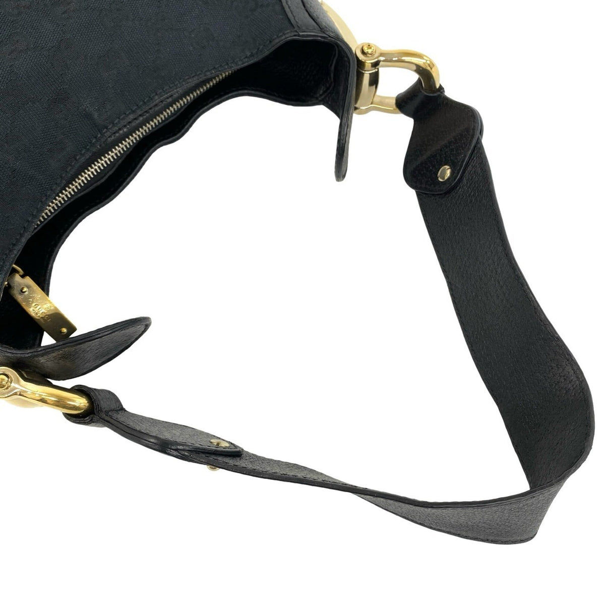 Gucci Black Canvas Leather Shoulder Bag Tote Bag (Pre-Owned)