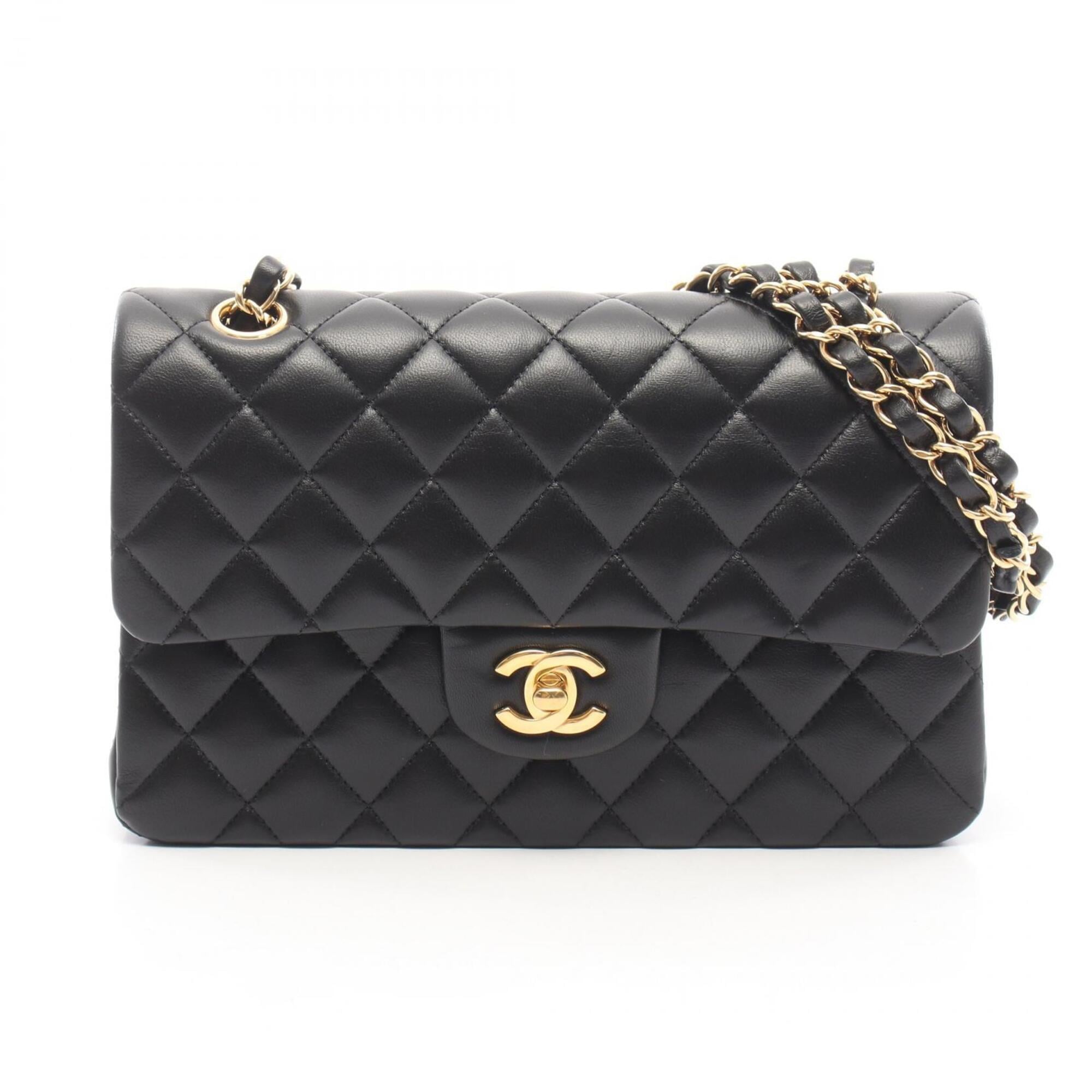 Chanel Black Leather Handbag Shoulder Bag (Pre-Owned)