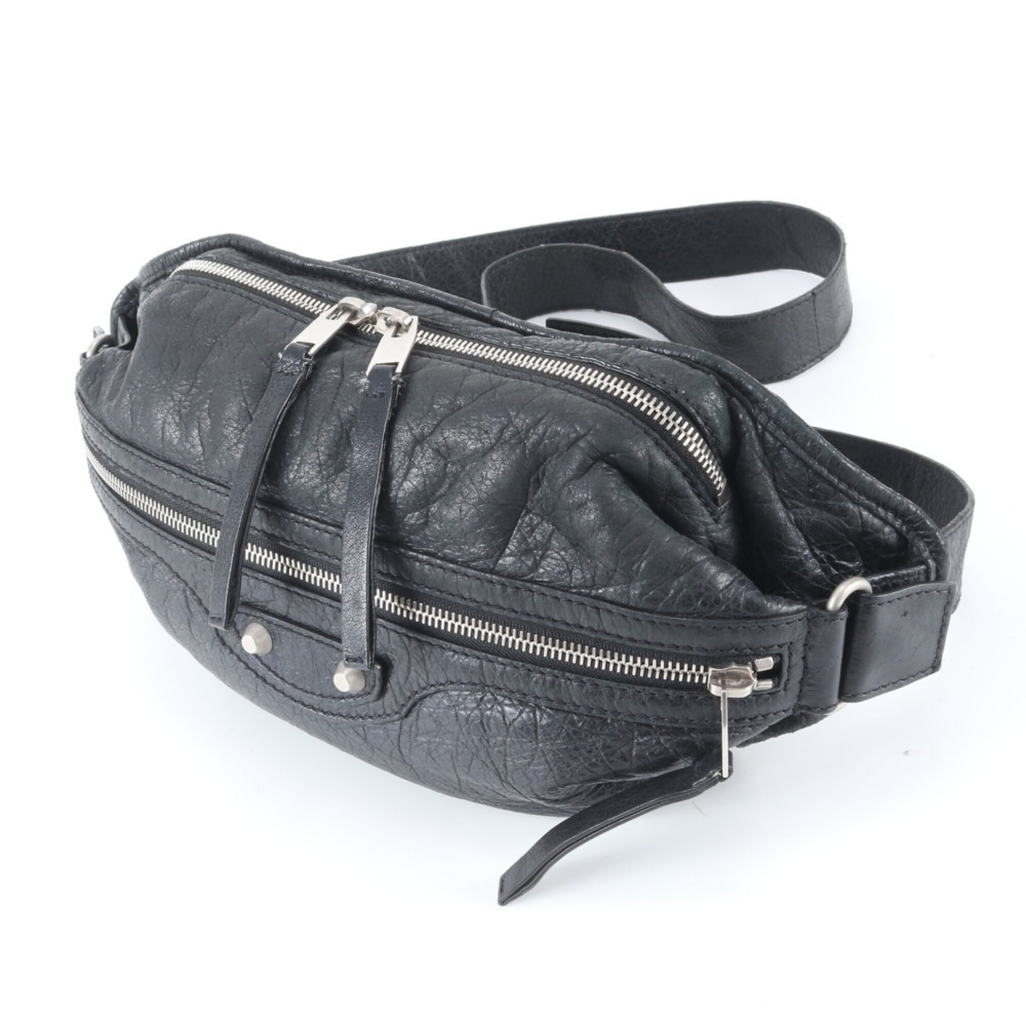Balenciaga Black Leather Pouch Sling Bag (Pre-Owned)