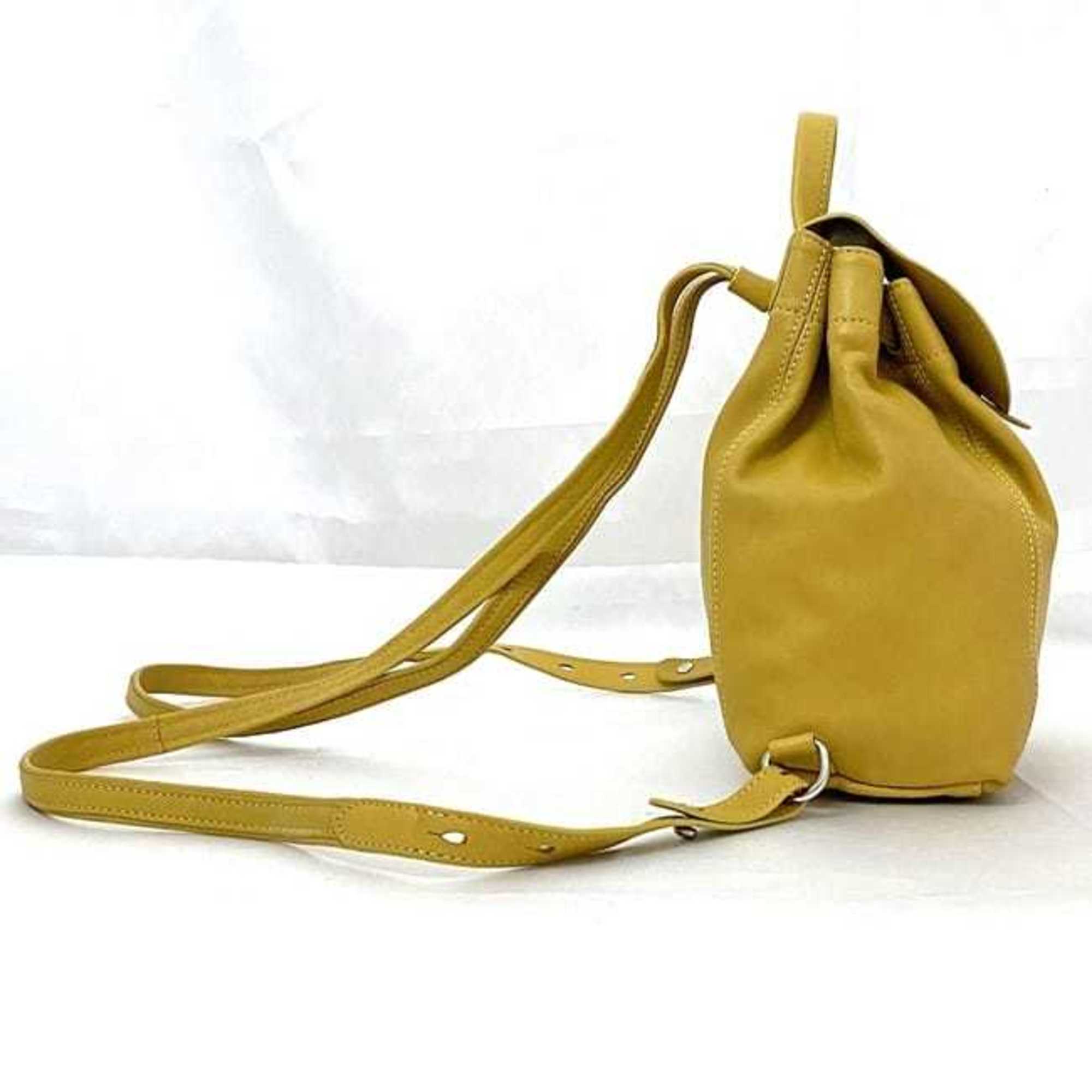 Longchamp Yellow Leather Backpack (Pre-Owned)