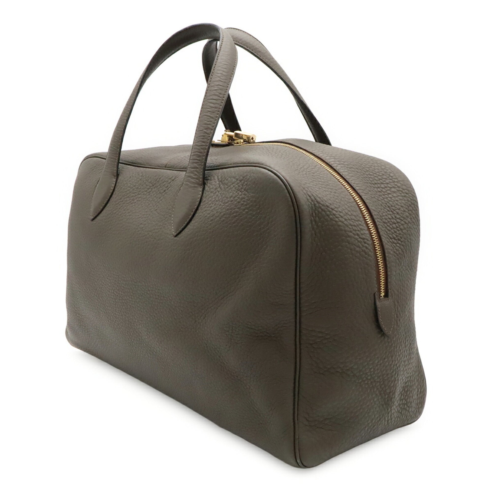Hermes Olive Taurillon Clemence Leather Boston Bag (Pre-Owned)