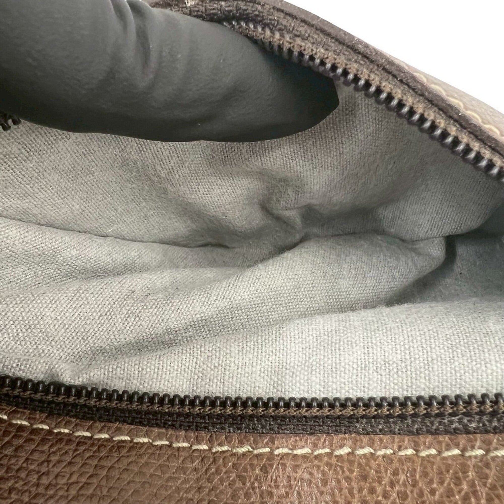 Loewe Brown Green Leather Pochette Shoulder Bag (Pre-Owned)
