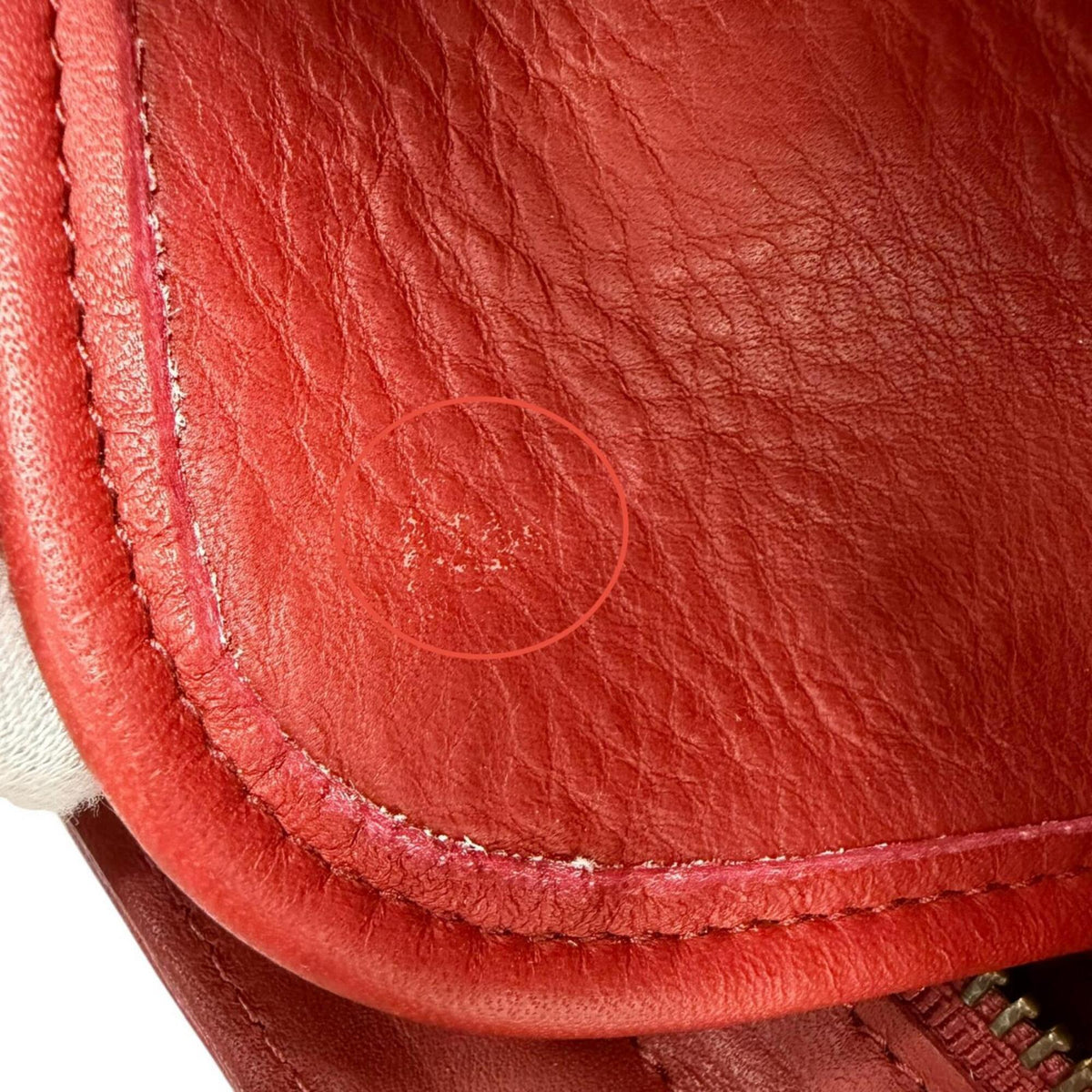 Coach Red Color Leather Handbag Shoulder Bag (Pre-Owned)