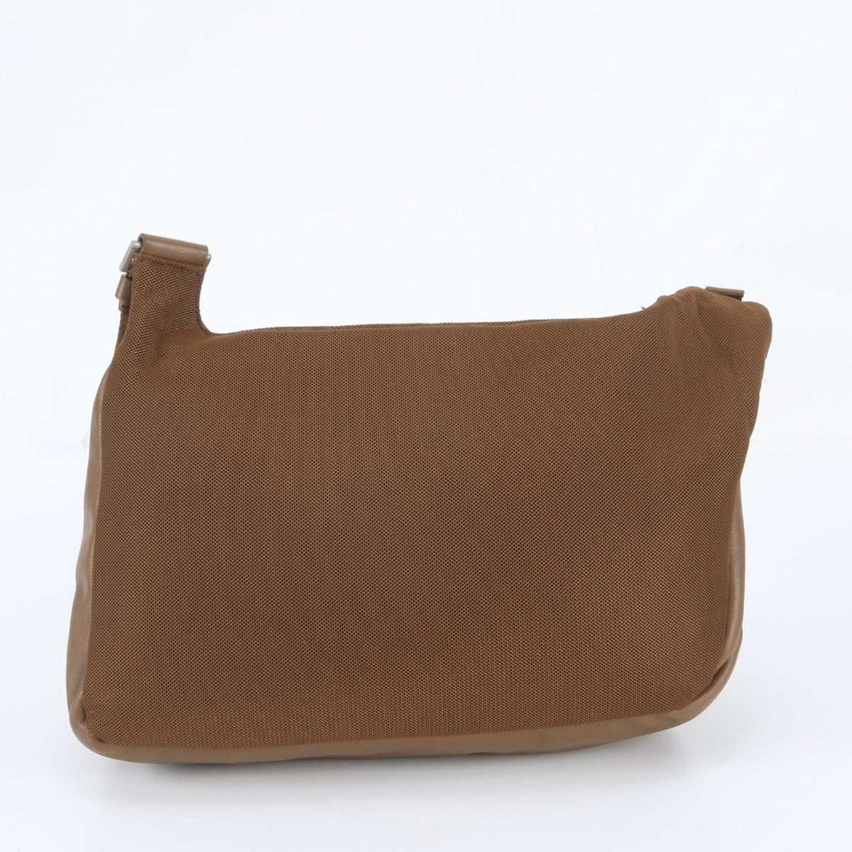 Prada Brown Leather Messenger Bag Shoulder Bag (Pre-Owned)