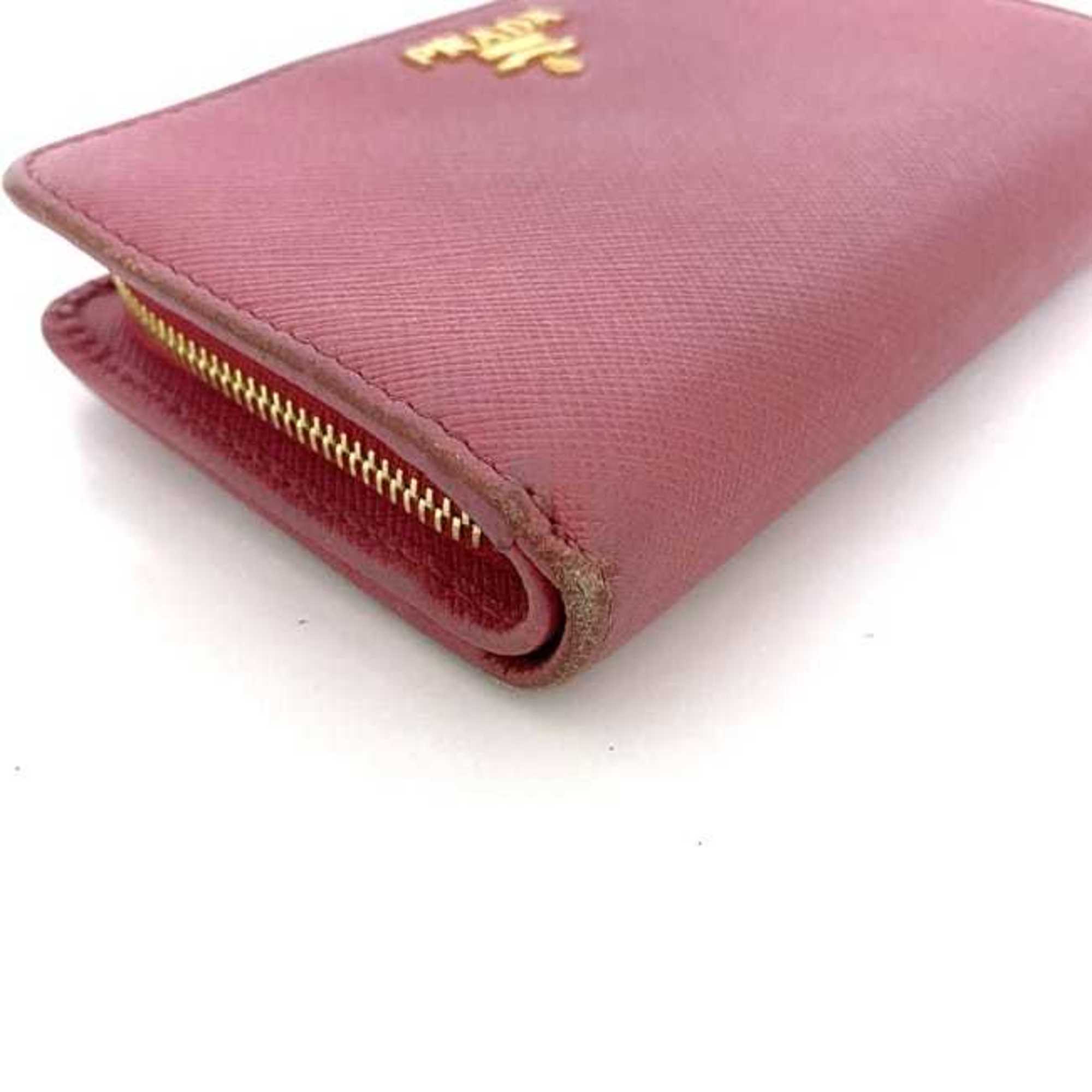 Prada Pink Saffiano Metal Wallet (Bi-Fold) (Pre-Owned)
