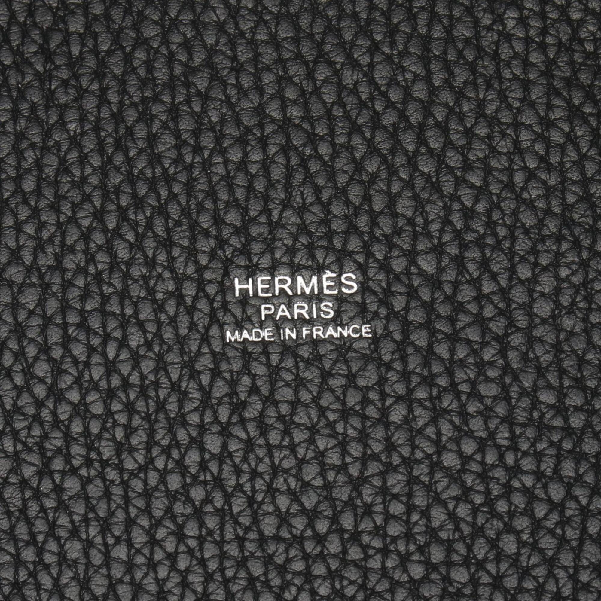 Hermes Black Taurillon Clemence Leather Handbag (Pre-Owned)