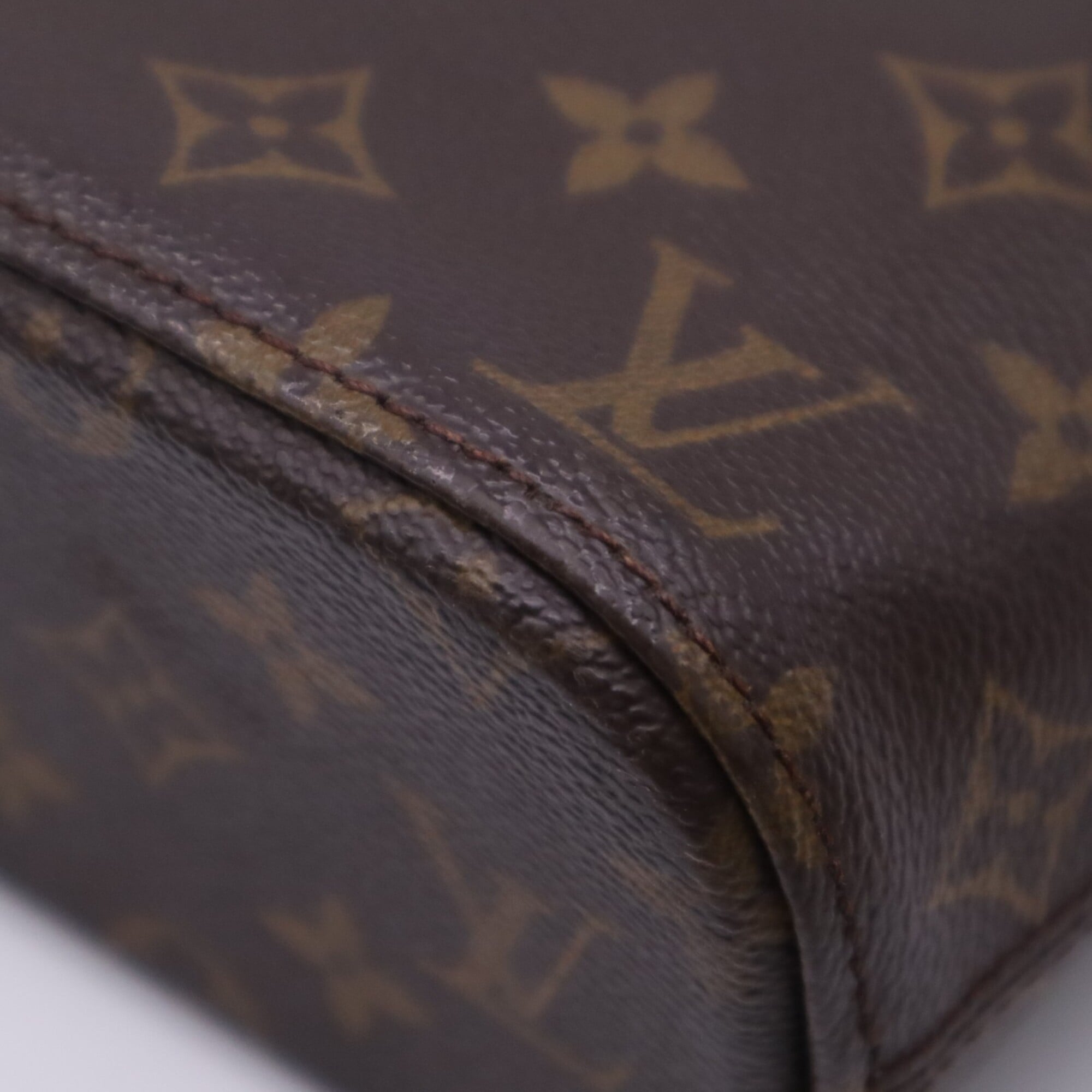 Louis Vuitton Monogram Beige Brown Coated Canvas Leather Handbag (Pre-Owned)