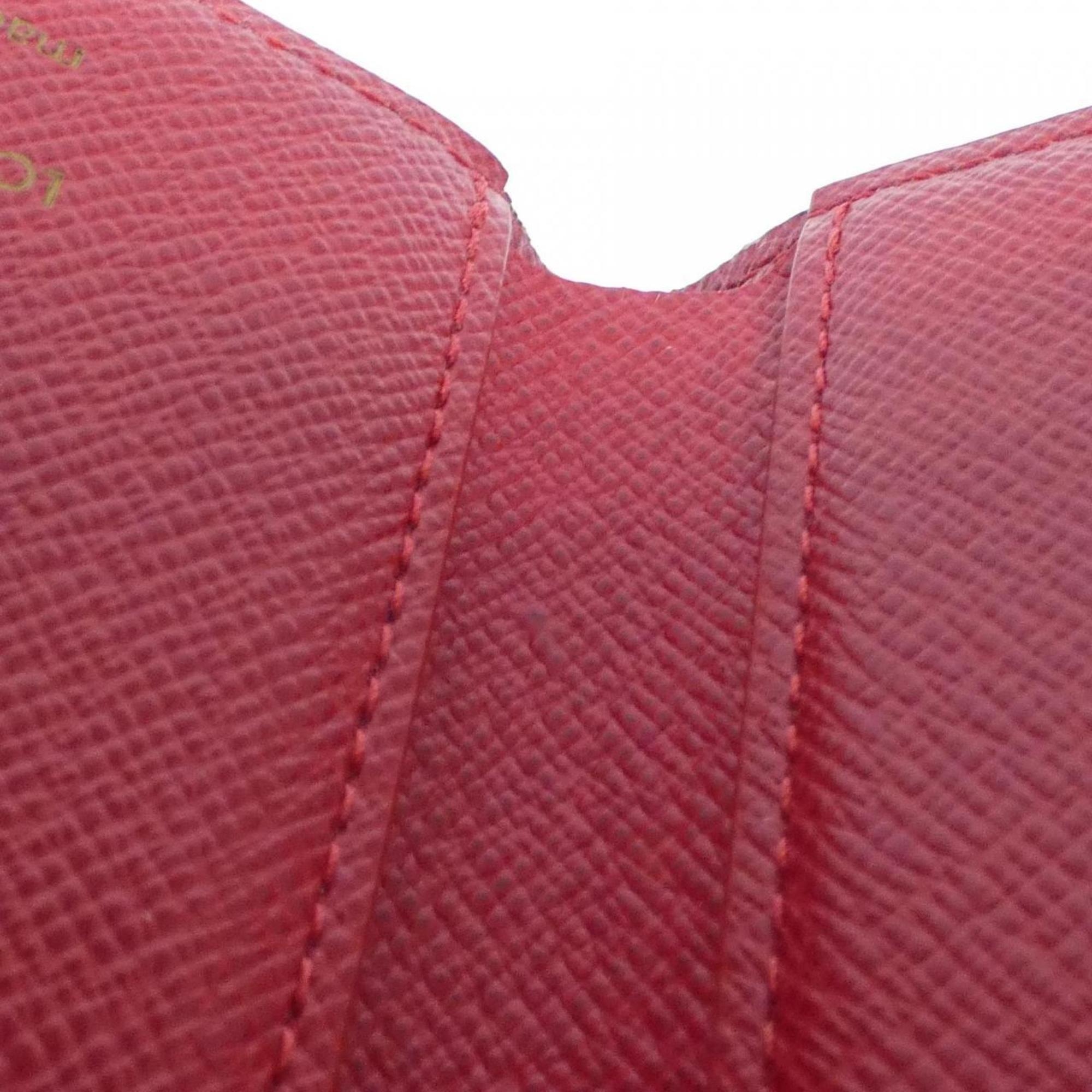 Louis Vuitton Ebene Rouge Coated Canvas Wallet (Tri-Fold) (Pre-Owned)