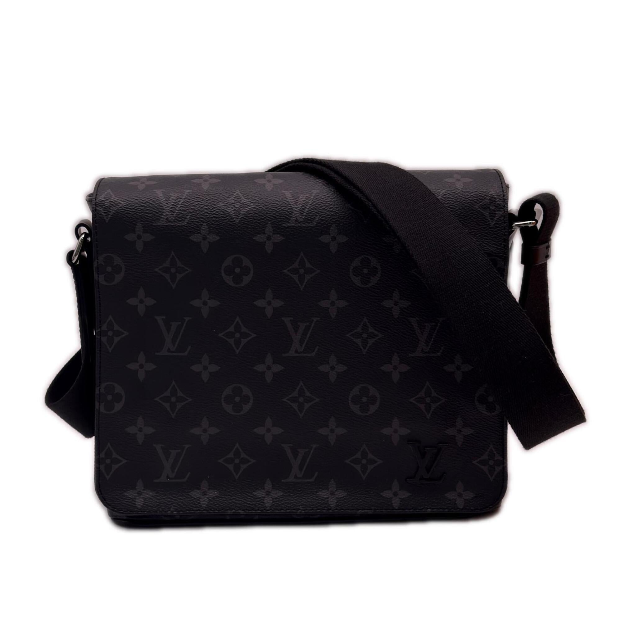 Louis Vuitton Monogram Eclipse Black Gray Coated Canvas Leather Shoulder Bag (Pre-Owned)