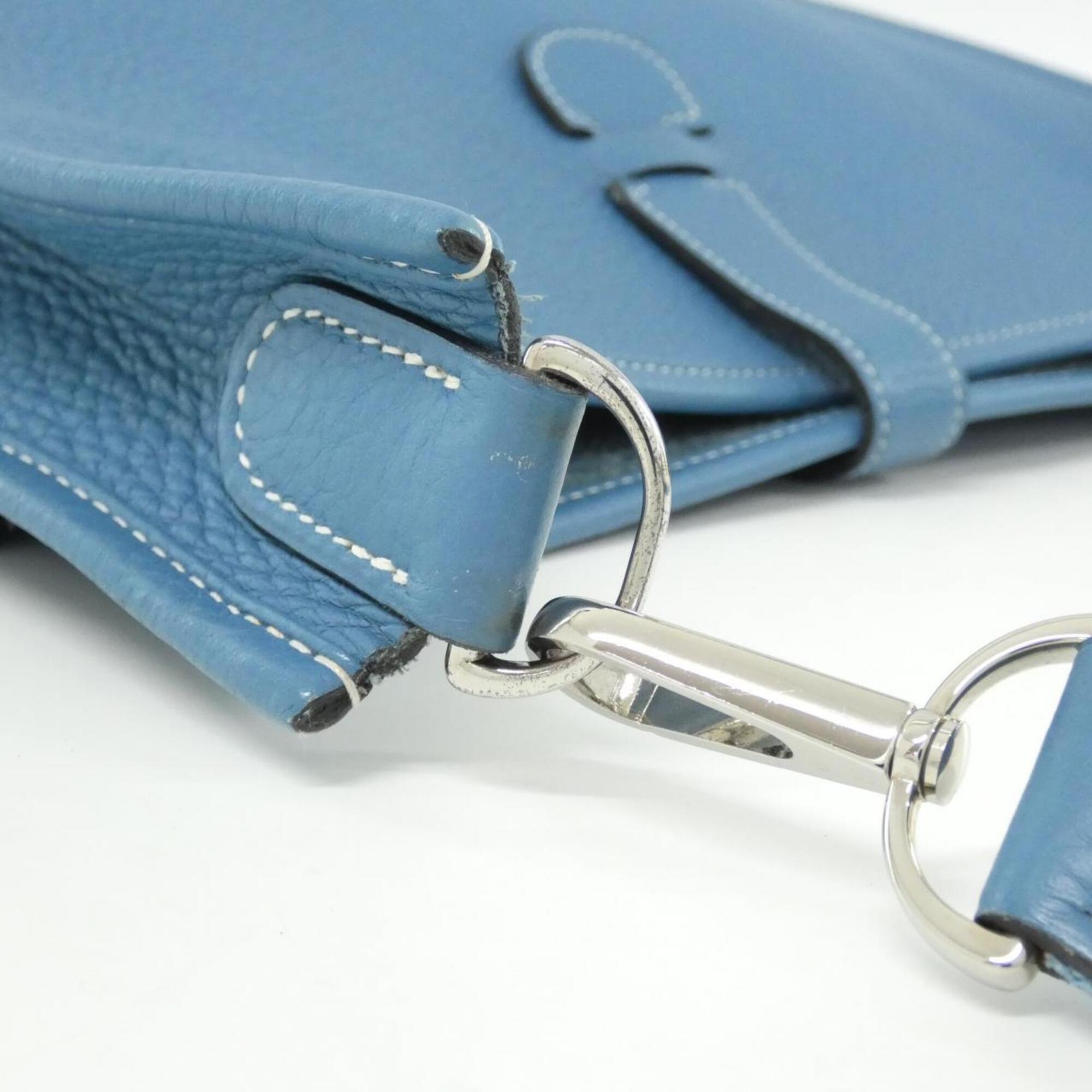 Hermes Blue Jean Taurillon Clemence Leather Shoulder Bag (Pre-Owned)