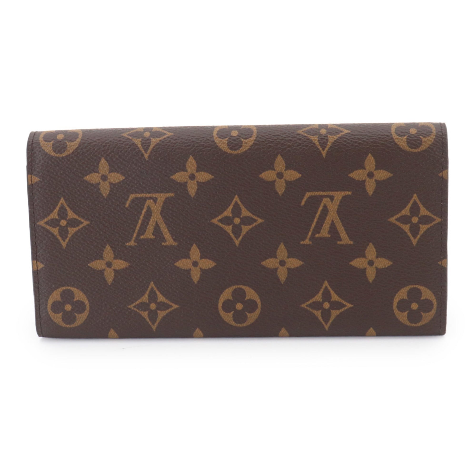 Louis Vuitton Brown Fuchsia Monogram Canvas Long Wallet (Bi-Fold) (Pre-Owned)