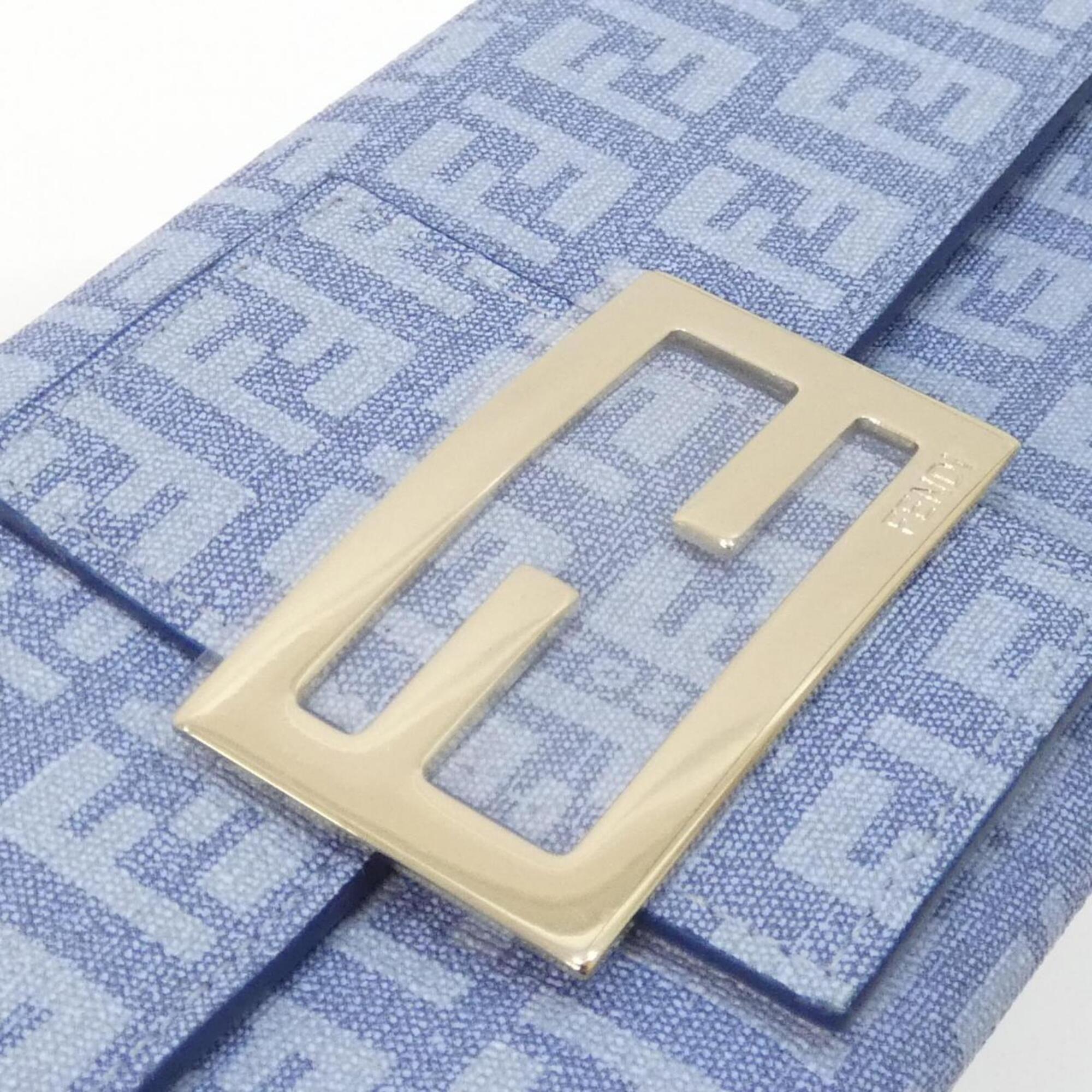 Fendi Blue Coated Canvas Long Wallet (Bi-Fold) (Pre-Owned)